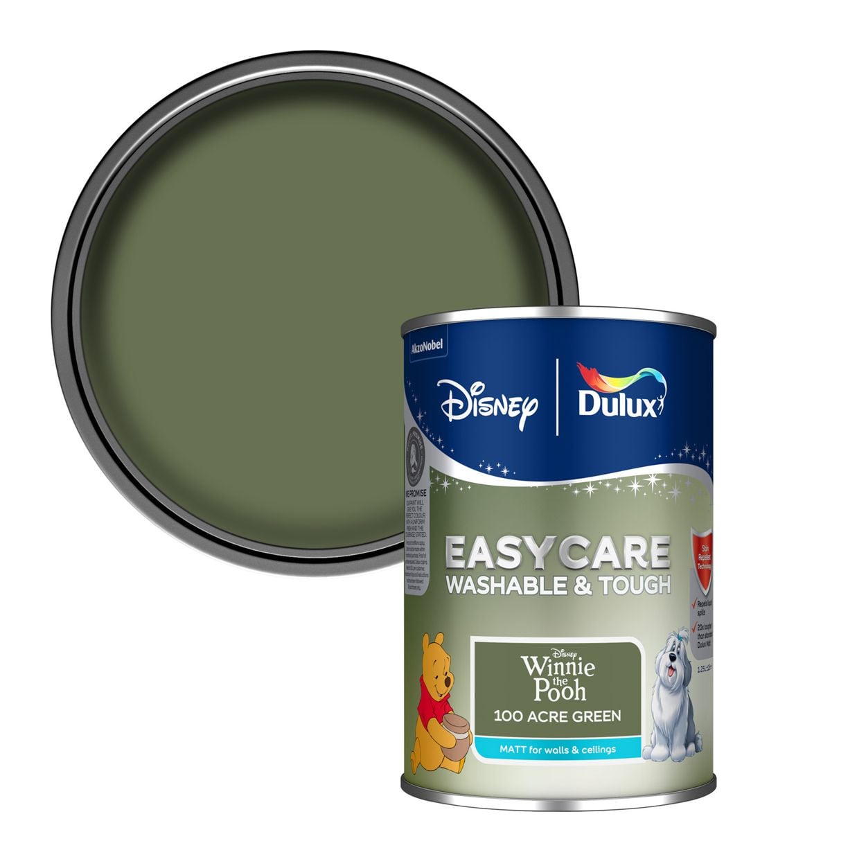 Dulux Easycare Washable & Tough Disney Winnie the Pooh 100 Acre Green 1.25L