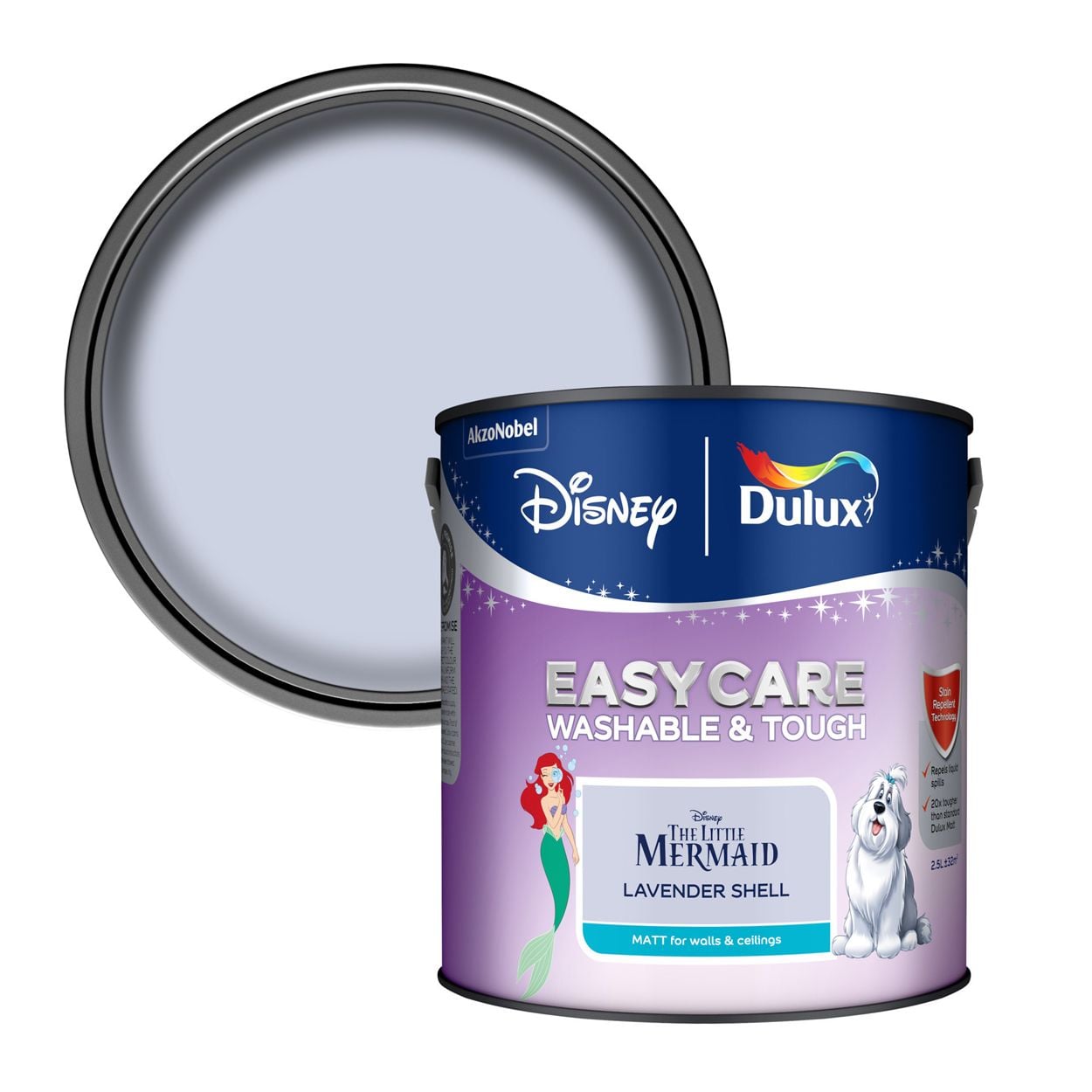 Dulux Easycare Washable & Tough Disney The Little Mermaid Lavender Shell 2.5L