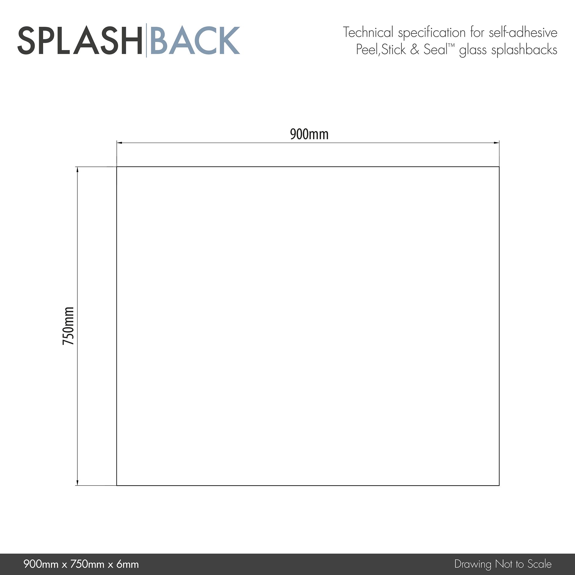 Black Sparkle Glass Kitchen Splashback 90x75cm