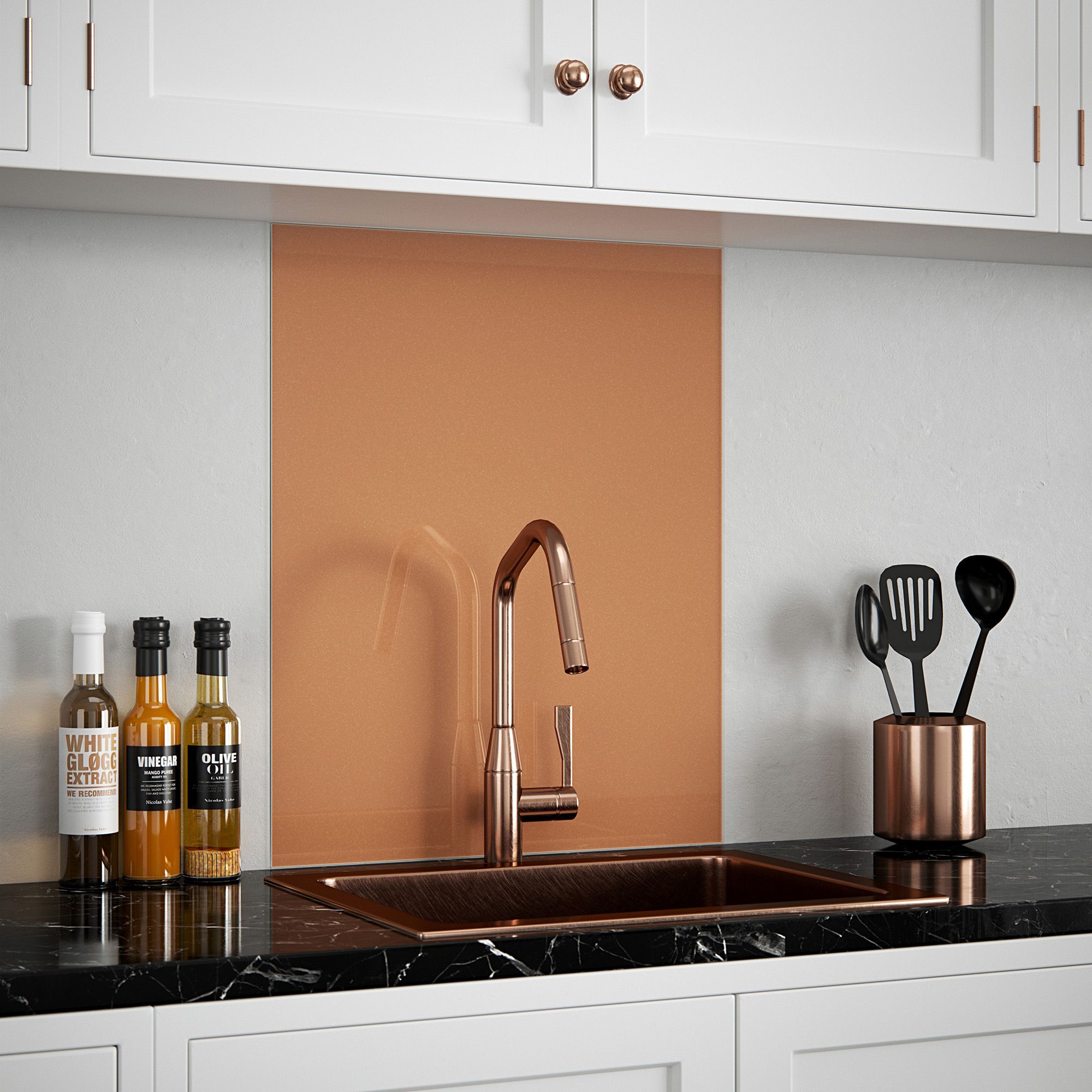 Copper Glass Kitchen Splashback 60x75cm