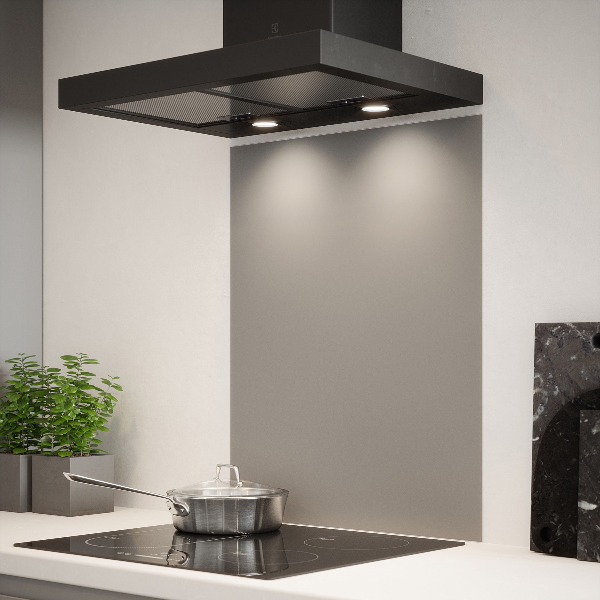 Matt Grey Glass Kitchen Splashback 60x75cm