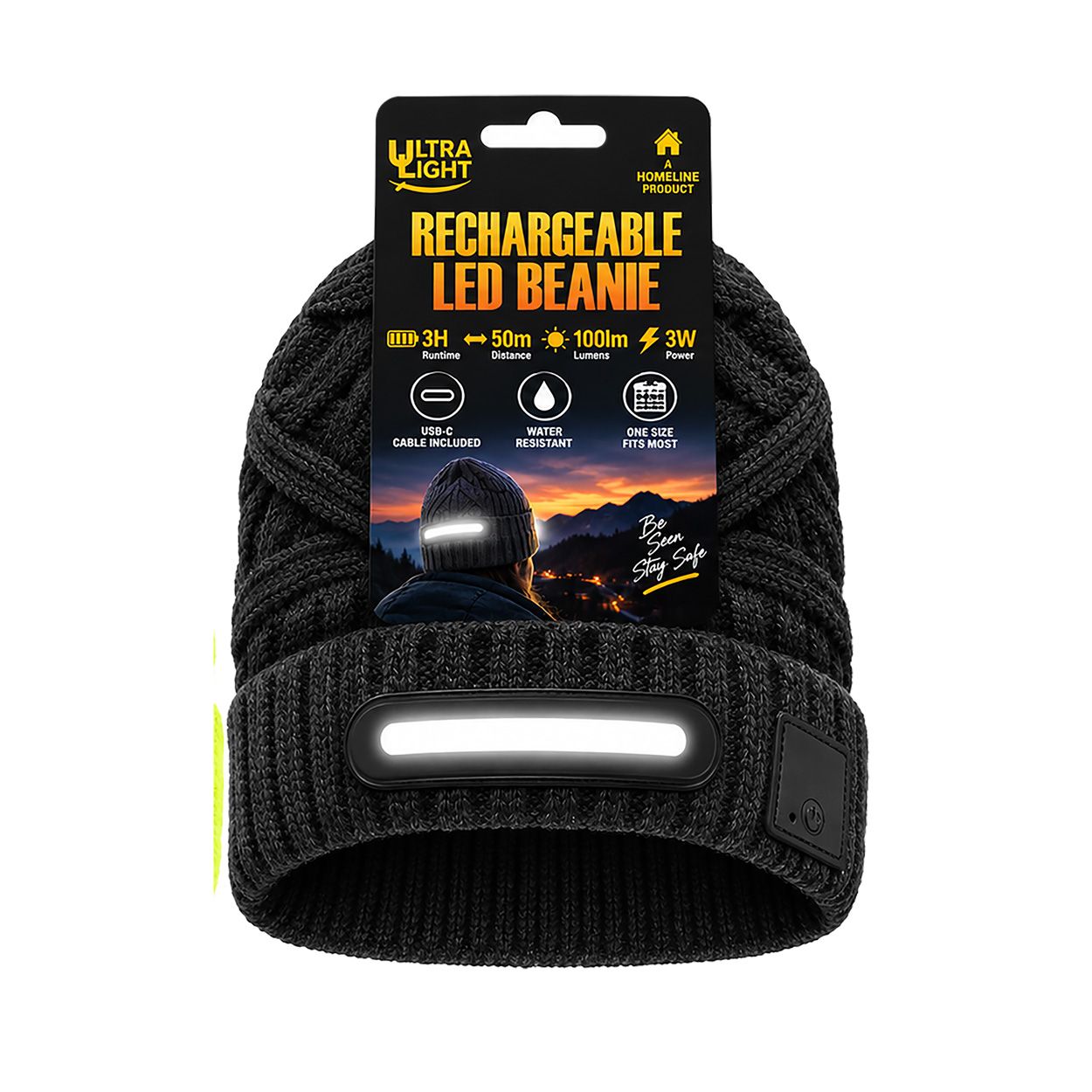 Ultralight LED Beanie Hat Dark Grey