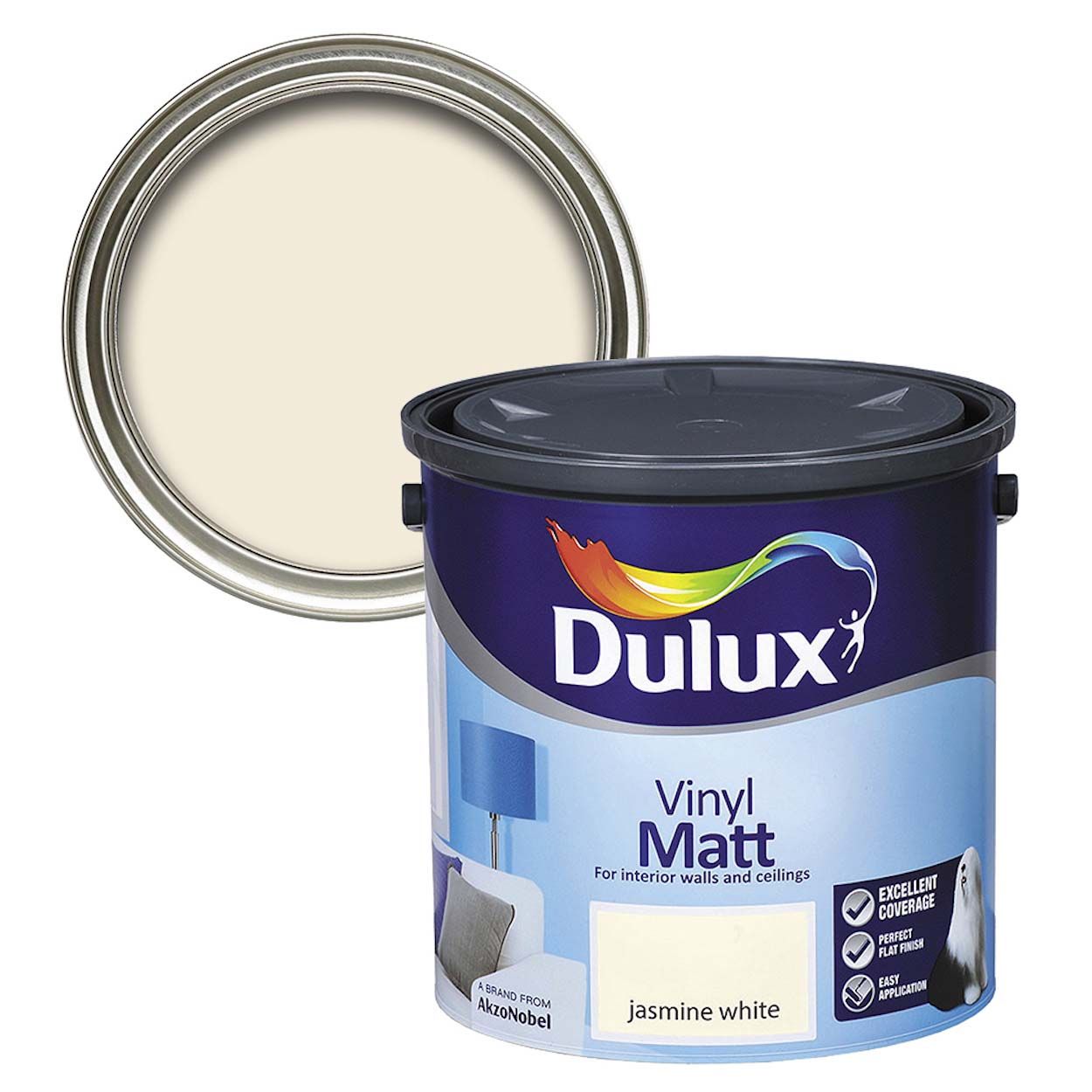 Dulux Walls & Ceilings Matt Jasmine White 2.5L