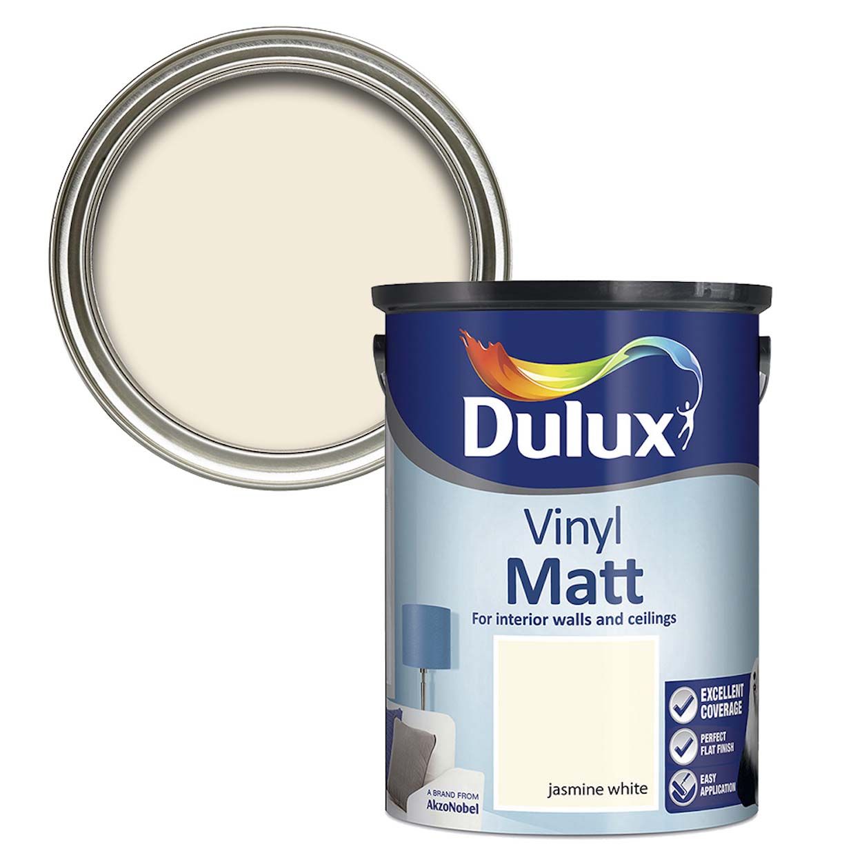 Dulux Vinyl Matt Jasmine White 5L