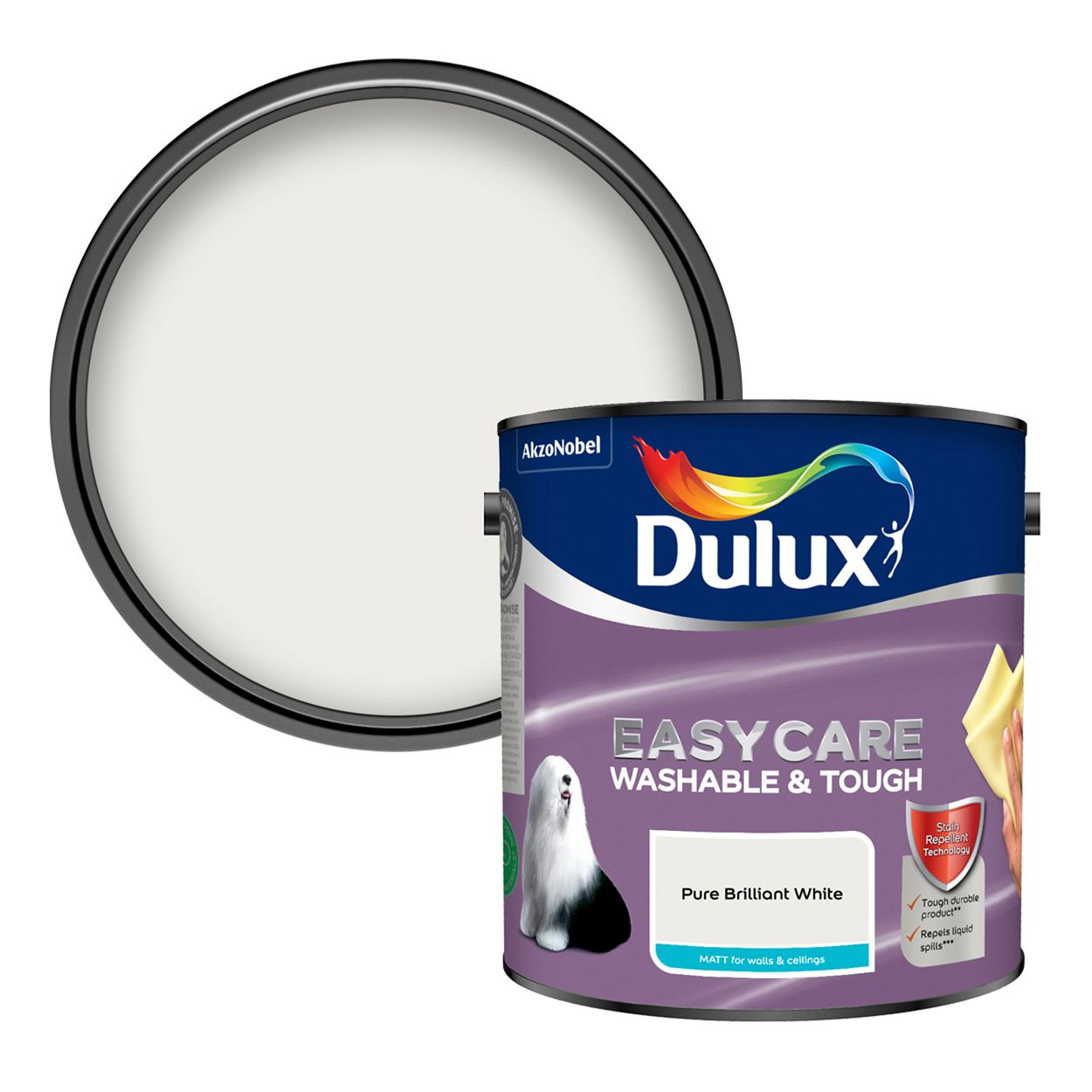 Dulux Easycare Washable & Tough Matt Pure Brilliant White 2.5L