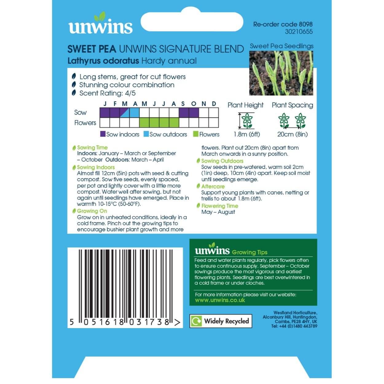 Sweet Pea Unwins Signature Blend