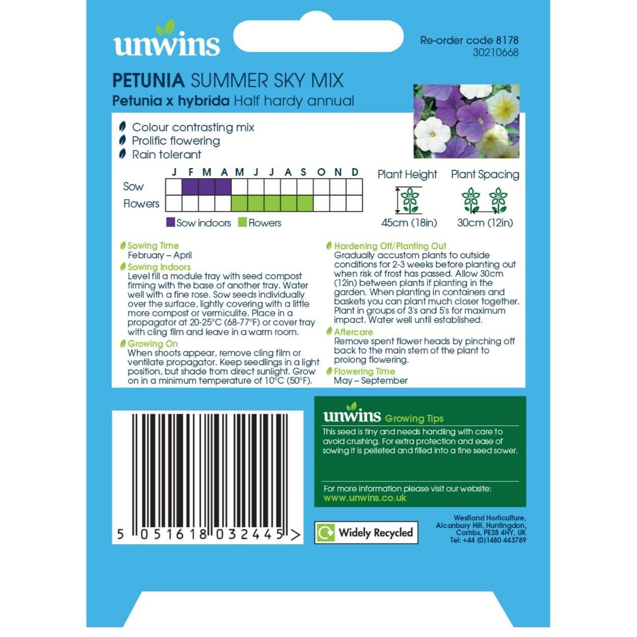 Petunia Summer Sky Mix