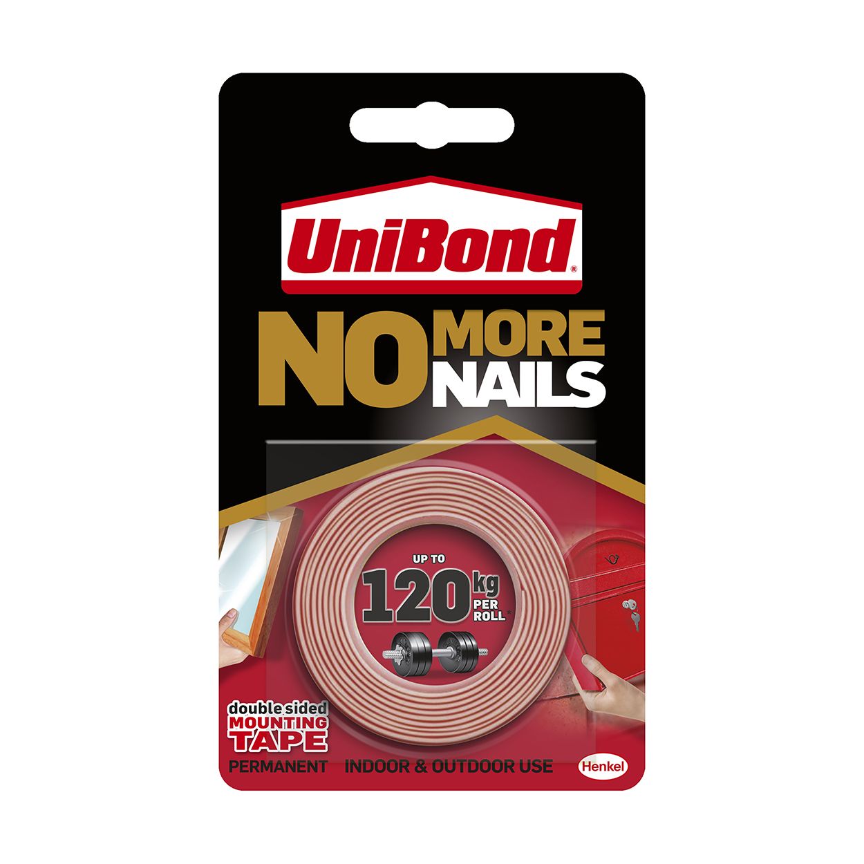 UniBond No More Nails Indoor & Outdoor Permanent Mounting Tape Roll