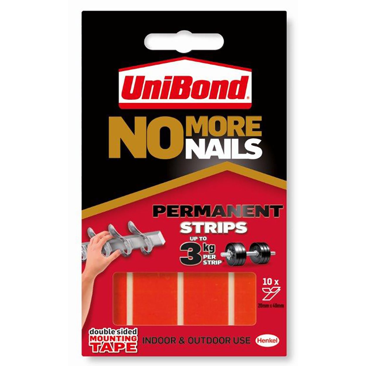 UniBond No More Nails Indoor & Outdoor Permanent Mounting Tape Strips