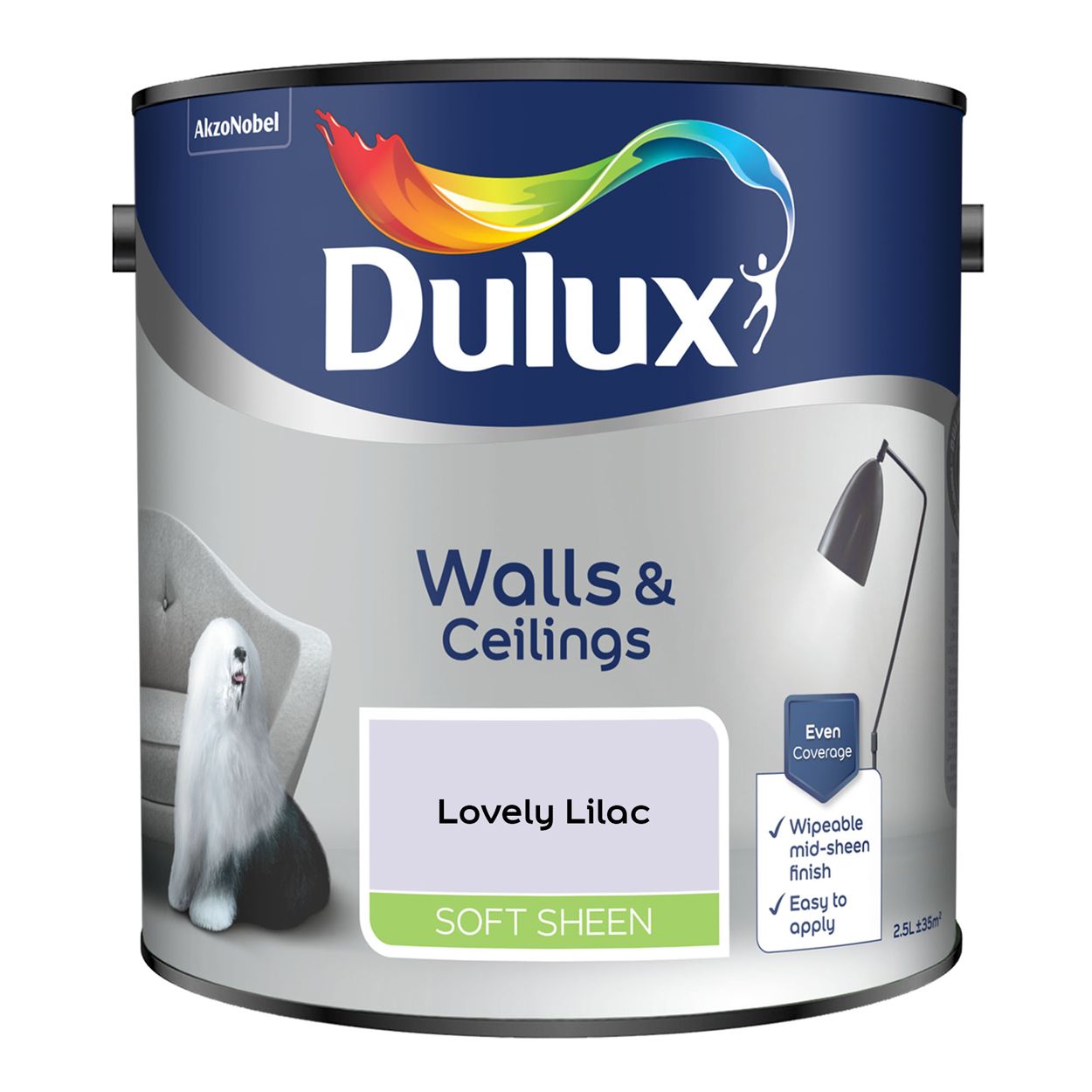 Dulux Walls & Ceilings Soft Sheen Lovely Lilac 2.5L