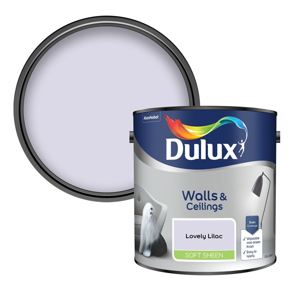Dulux Walls & Ceilings Soft Sheen Lovely Lilac 2.5L