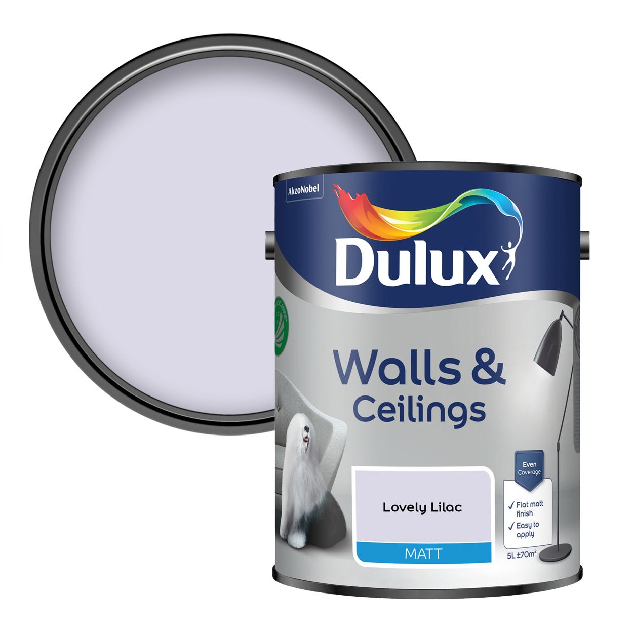 Dulux Walls & Ceilings Matt Lovely Lilac 5L