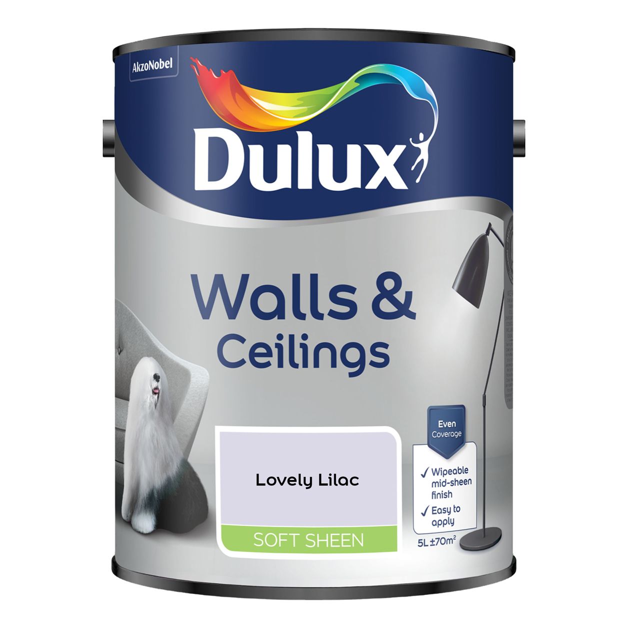 Dulux Walls & Ceilings Soft Sheen Lovely Lilac 5L