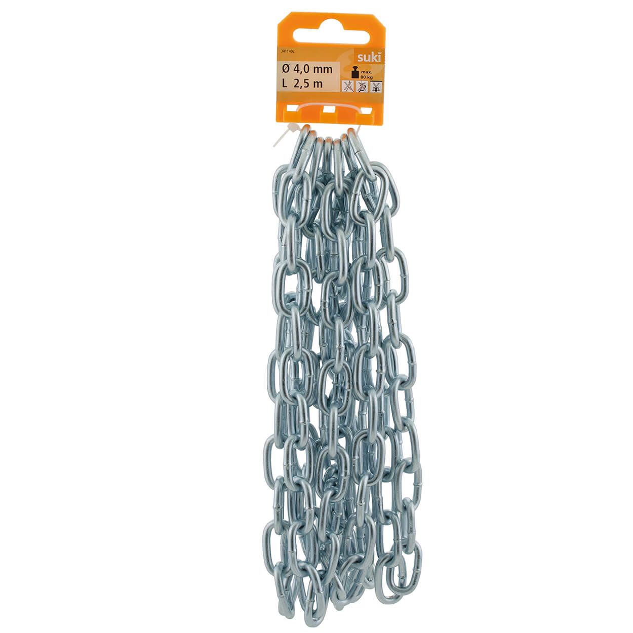 Welded Chain, Short Link, 4Mm, 2,5M