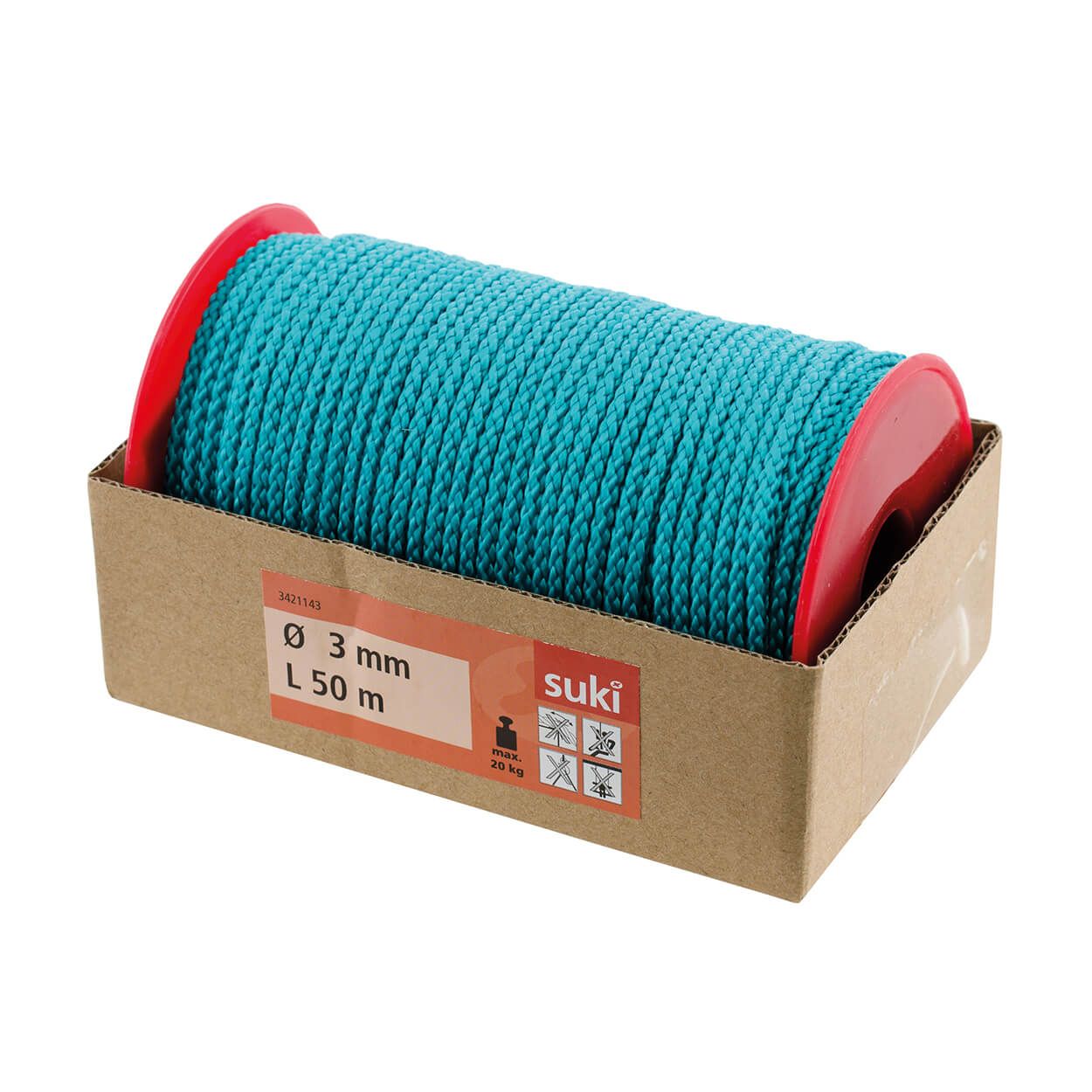Pp Rope, Plaited, Green, 3Mm