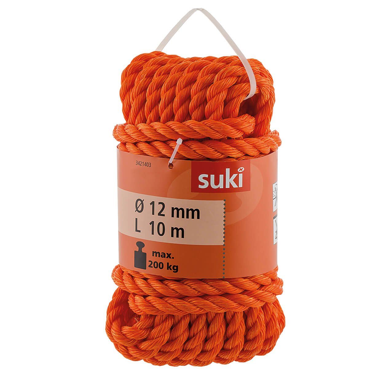 Pp Rope, Twisted, Orange, 12Mm, 10M