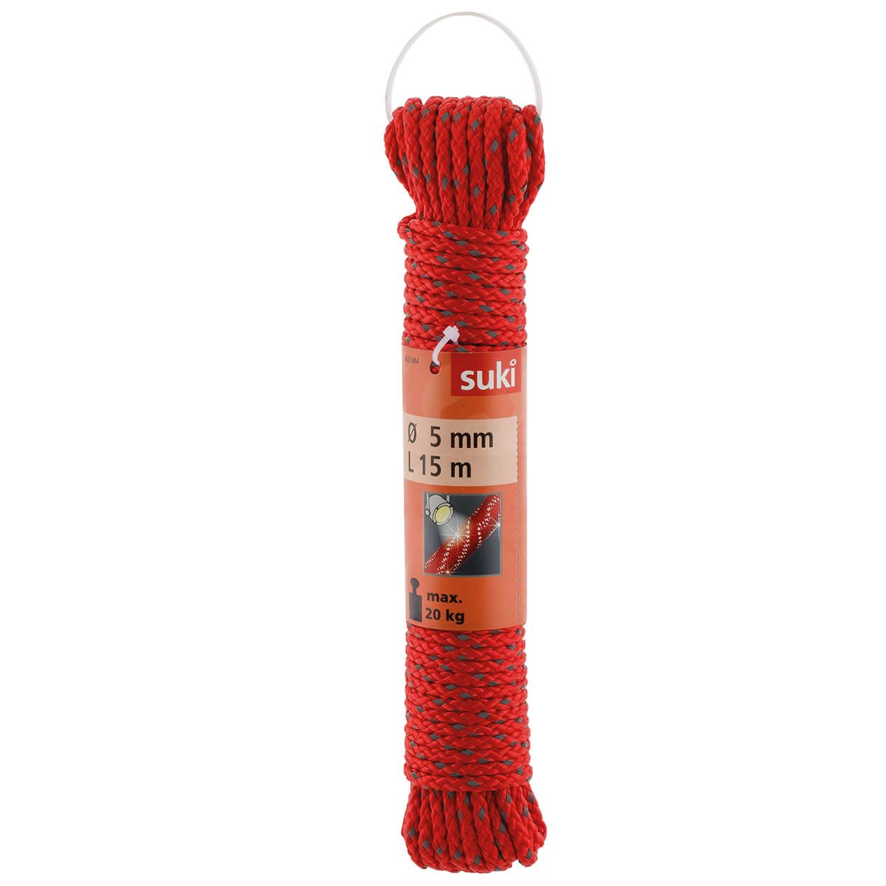 Pp Reflect Cord, Red, 4,8Mm, 15M