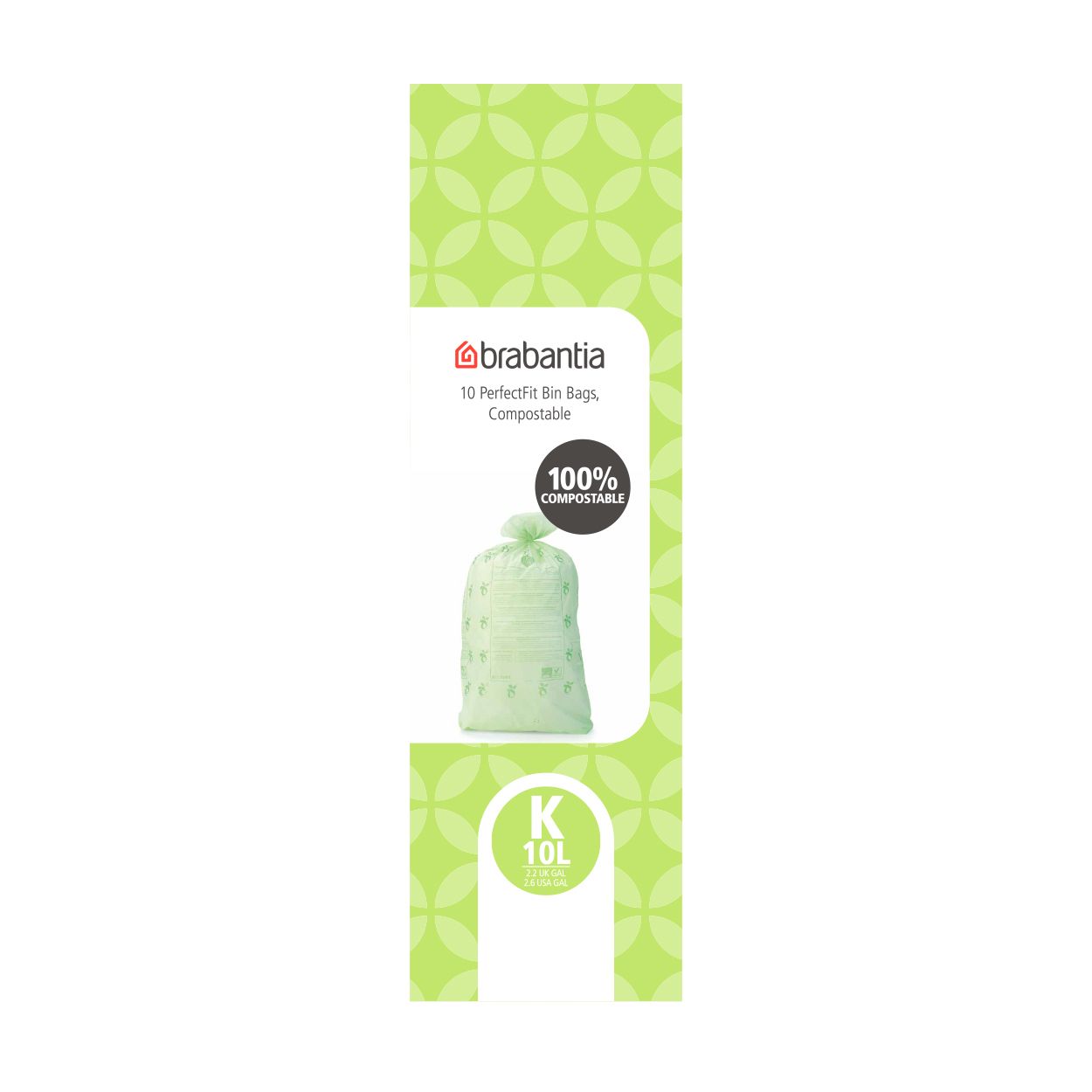 Brabantia PerfectFit Compostable Bin Liners (K) 10 Litre - 10 bags