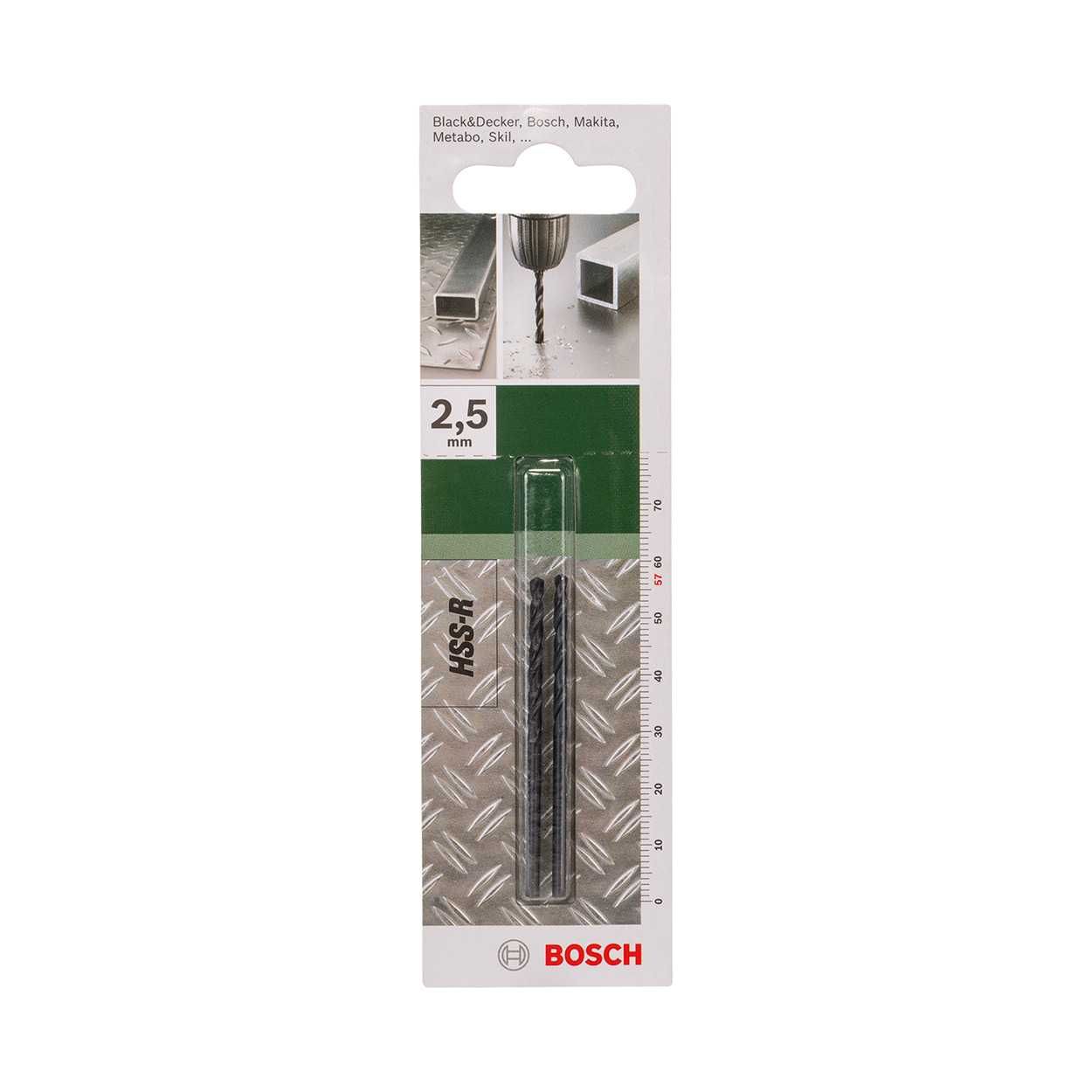 Bosch Metal Drill Bits HSS-R with Diameter 2.5mm