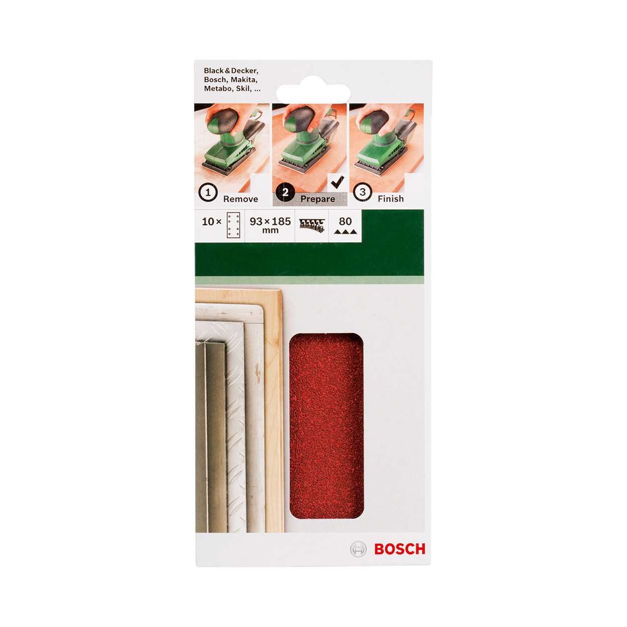 Bosch Sanding Sheet Set for Orbital Sander - 10 Pieces