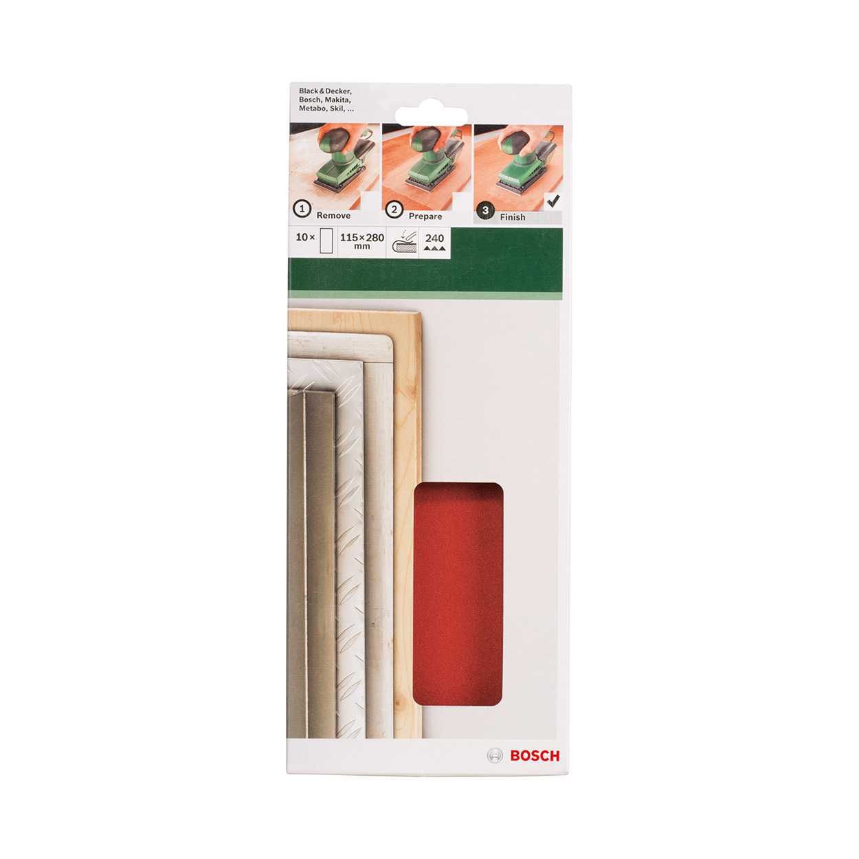 Bosch 115mm Sandpaper Grit 120 - 10 Piece