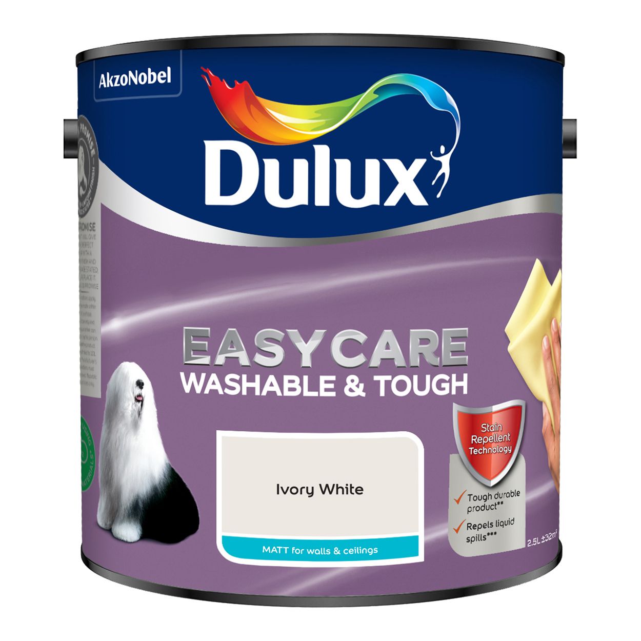 Dulux Easycare Washable & Tough Matt Ivory White 2.5L