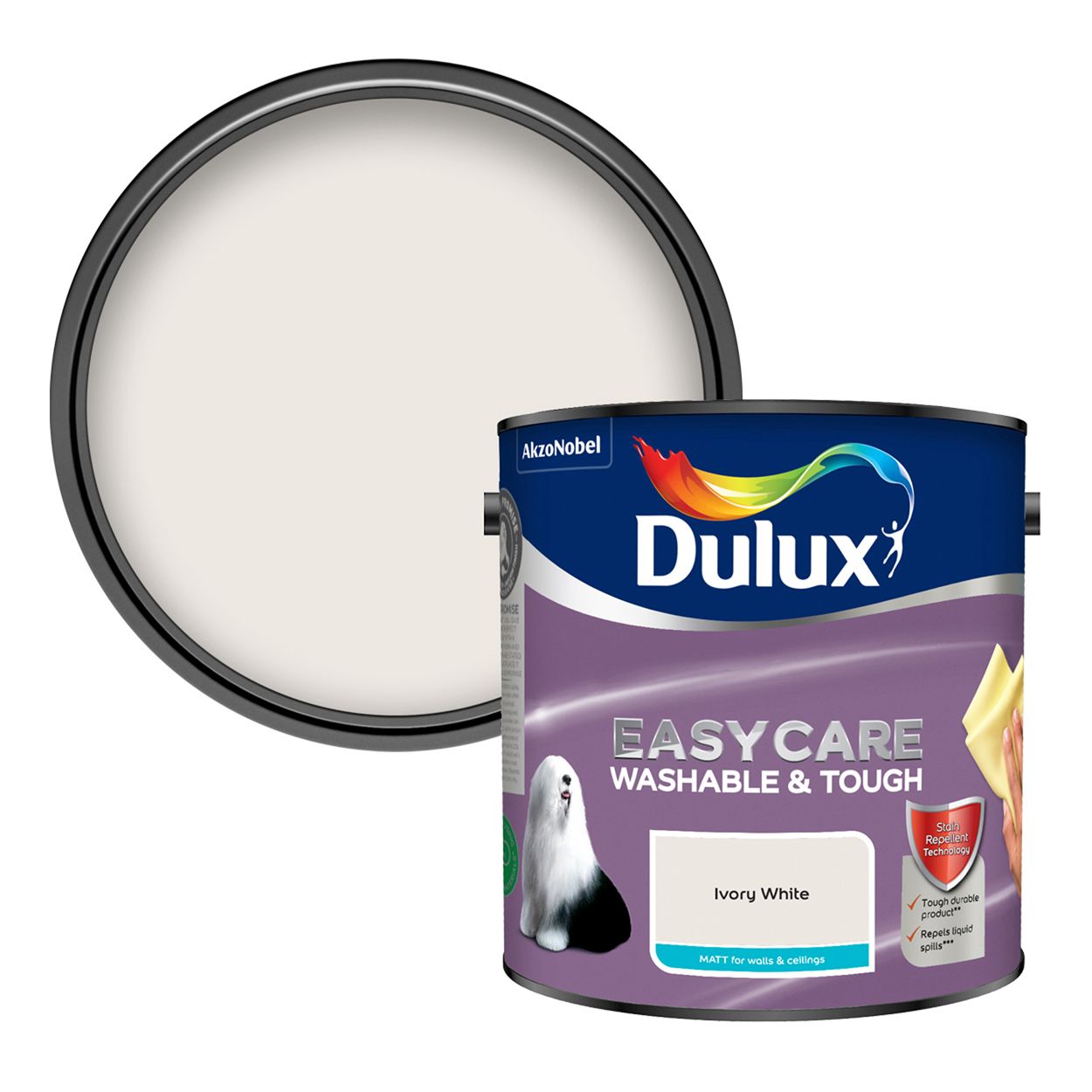 Dulux Easycare Washable & Tough Matt Ivory White 2.5L