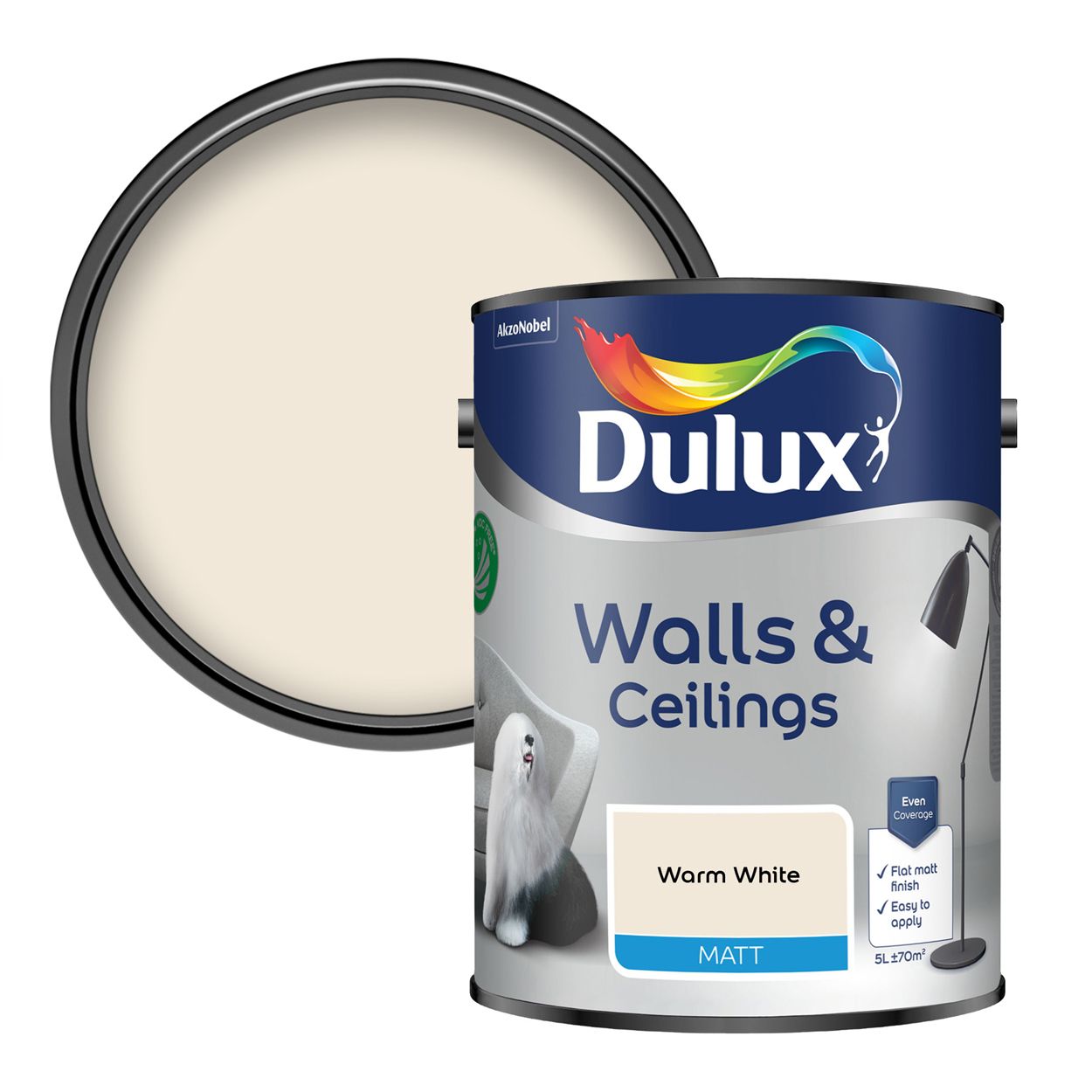 Dulux Walls & Ceilings Matt Warm White 5L