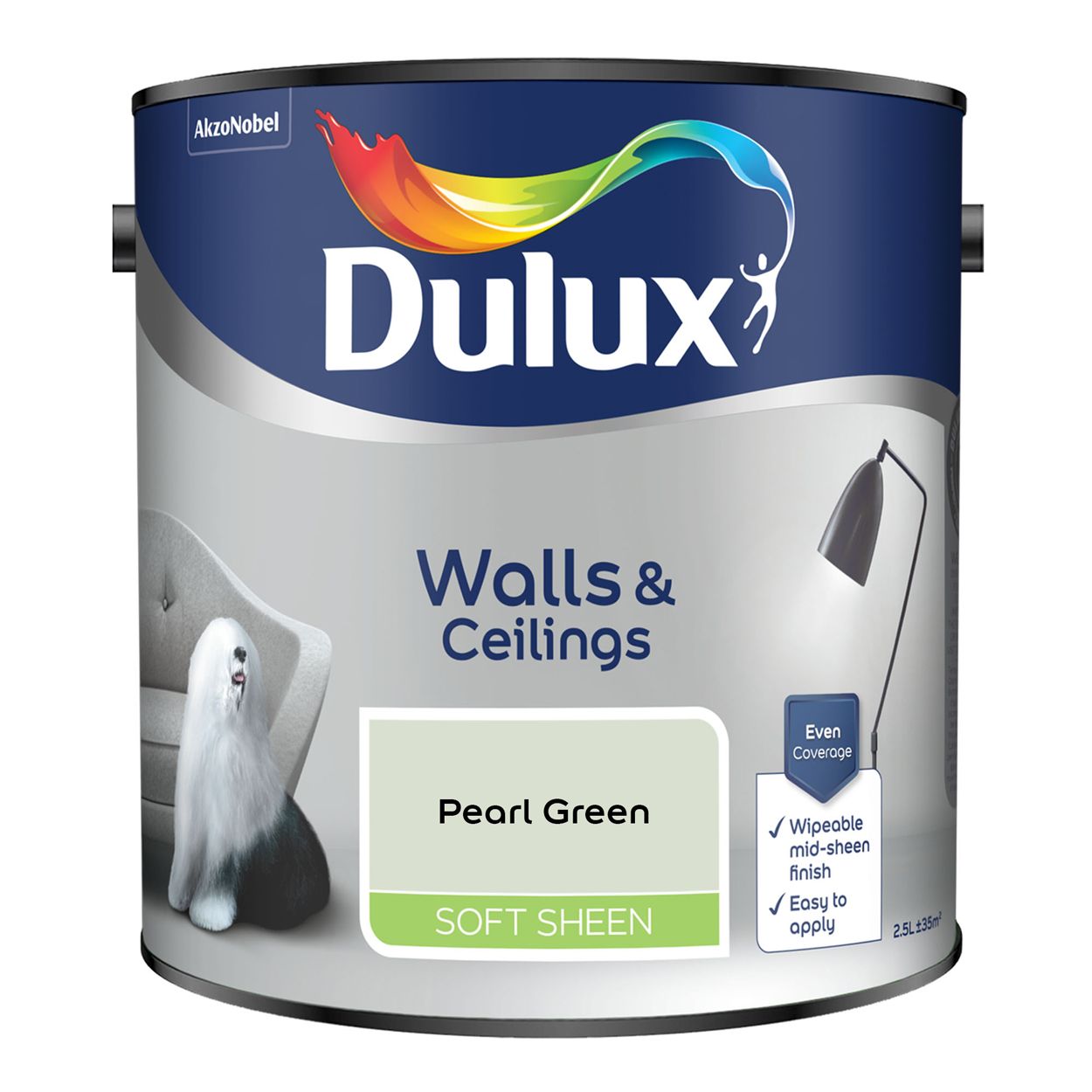 Dulux Walls & Ceilings Soft Sheen Pearl Green 2.5L