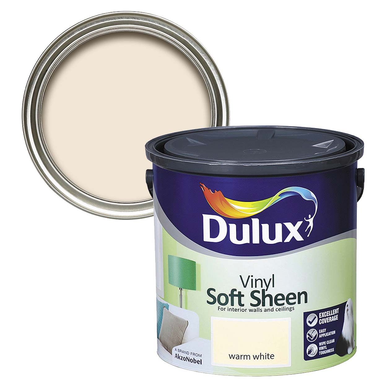 Dulux Walls & Ceilings Soft Sheen Warm White 2.5L