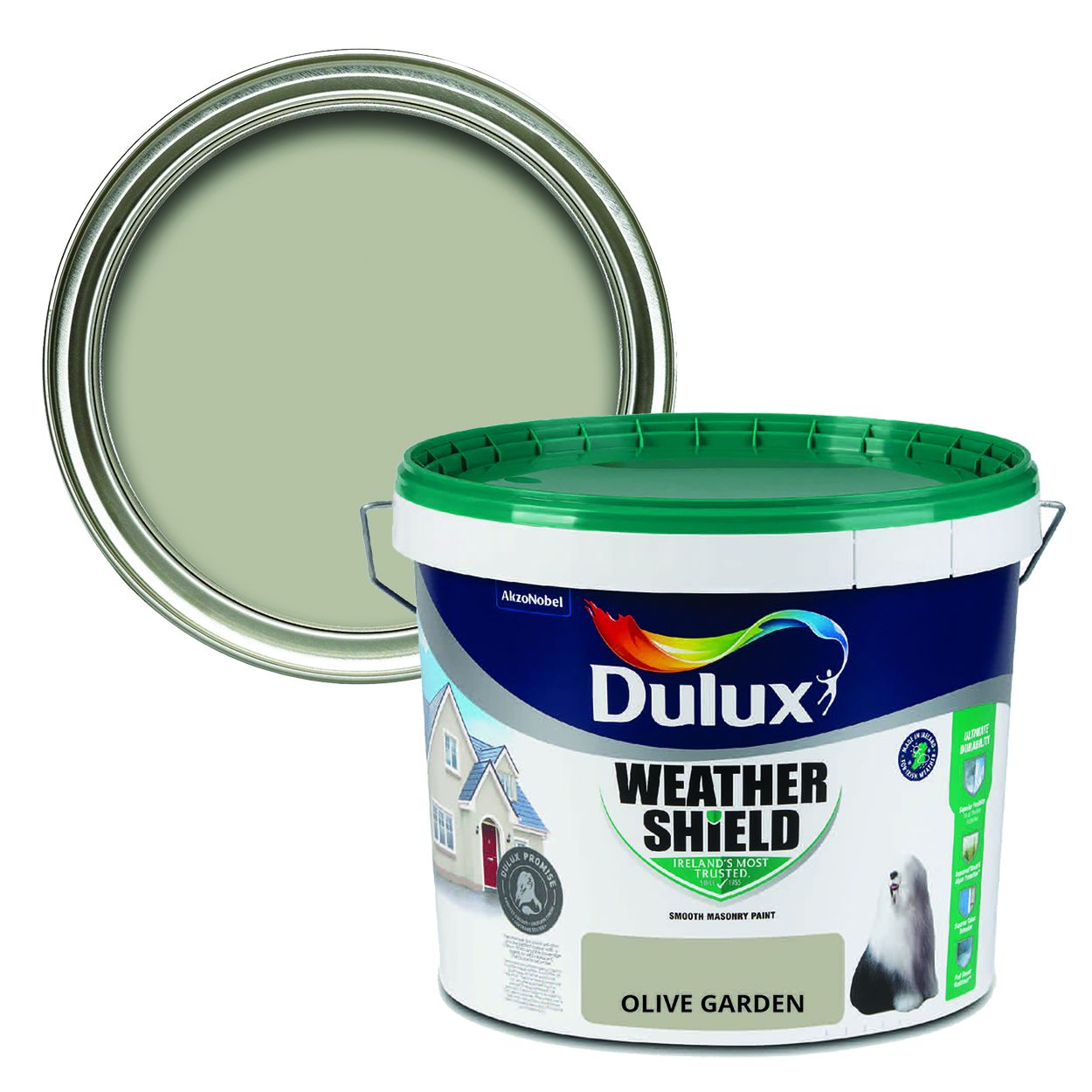 Dulux Weathershield Smooth Masonry Olive Garden 10L