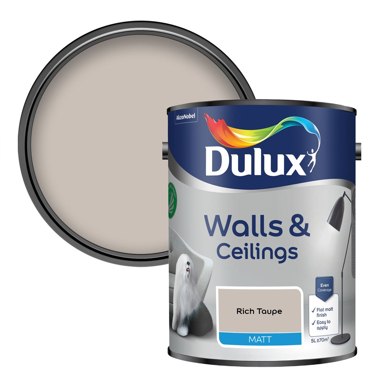 Dulux Walls & Ceilings Matt Rich Taupe 5L