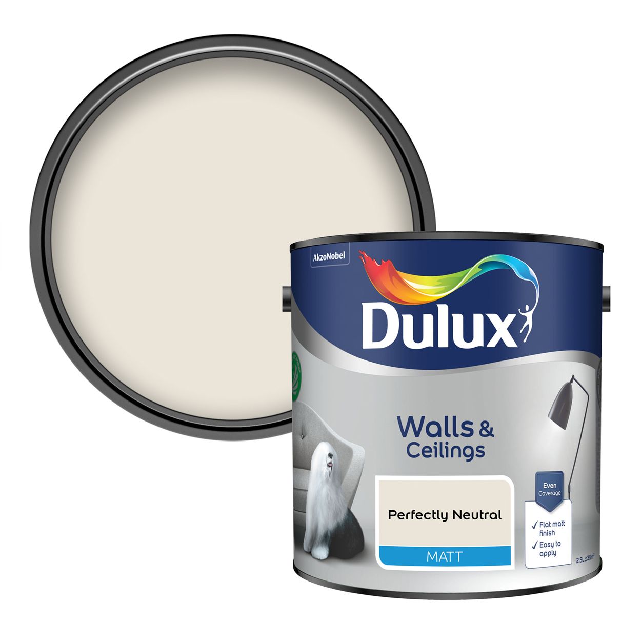 Dulux Walls & Ceilings Matt Perfectly Neutral 2.5L