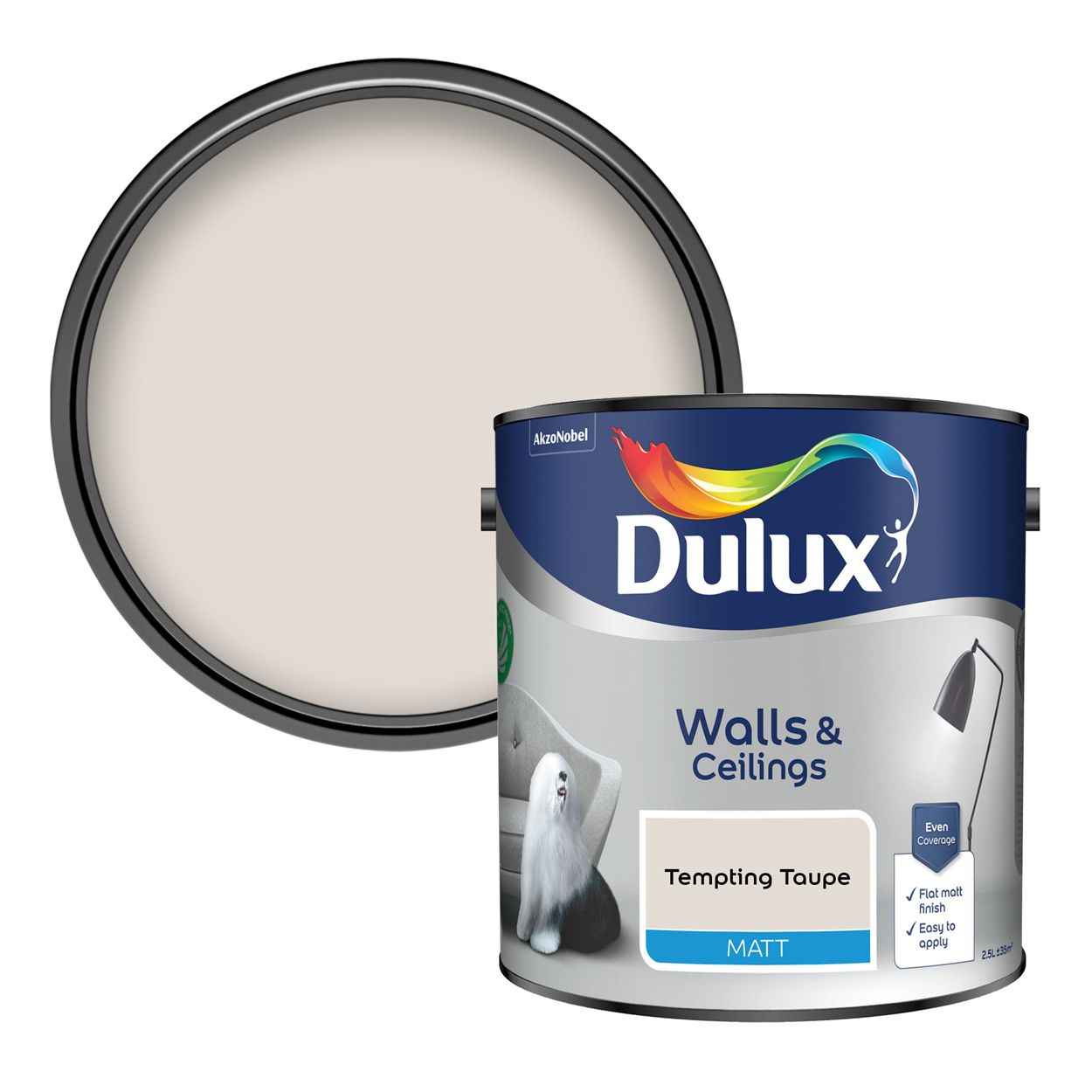 Dulux Walls & Ceilings Matt Tempting Taupe 2.5L