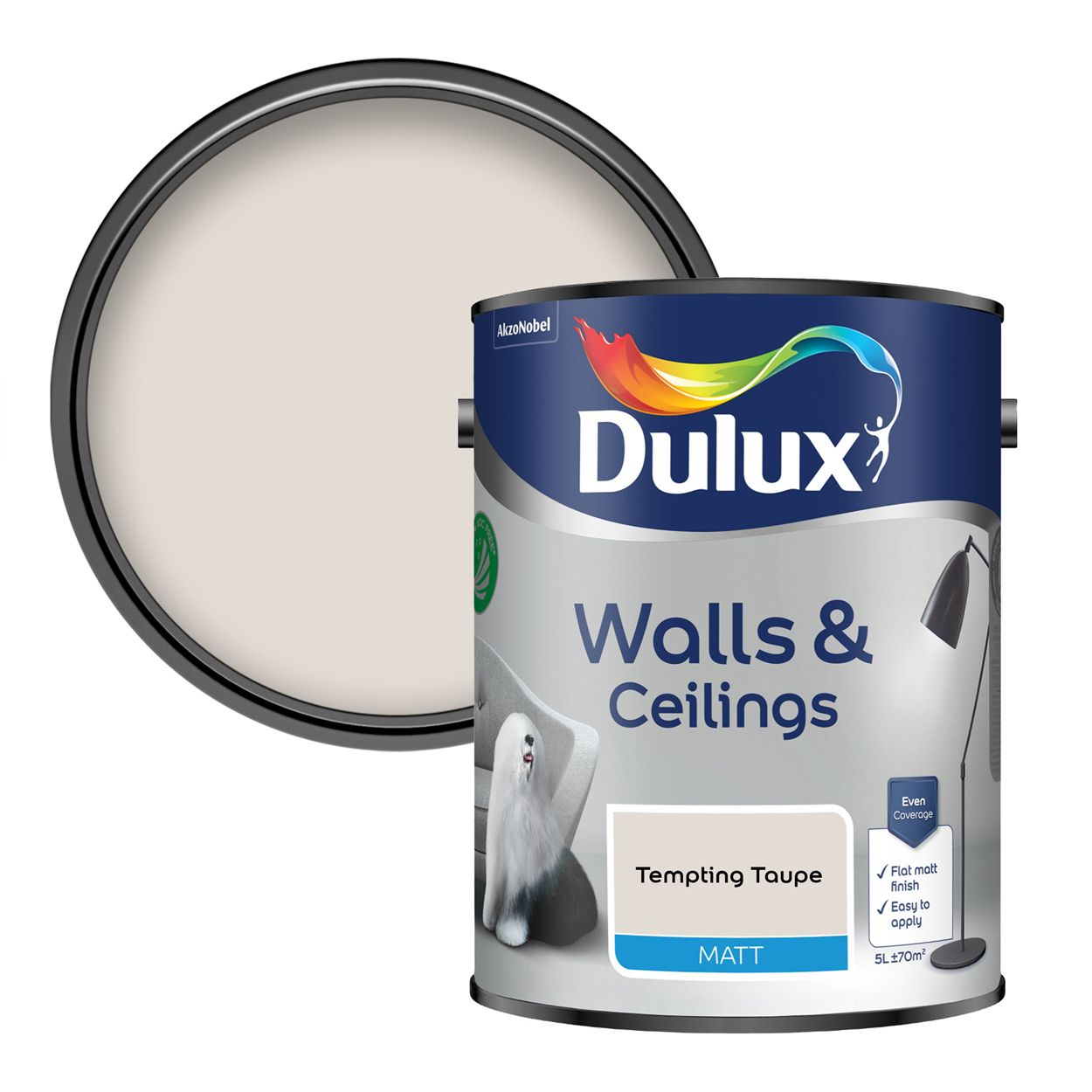 Dulux Walls & Ceilings Matt Tempting Taupe 5L