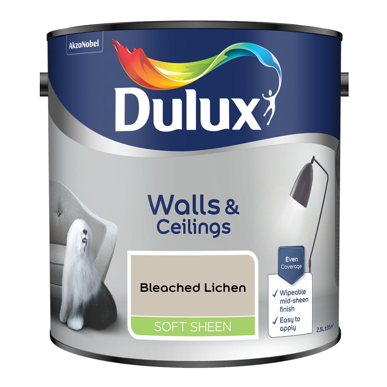 Dulux Walls & Ceilings Soft Sheen Bleached Lichen 2.5L