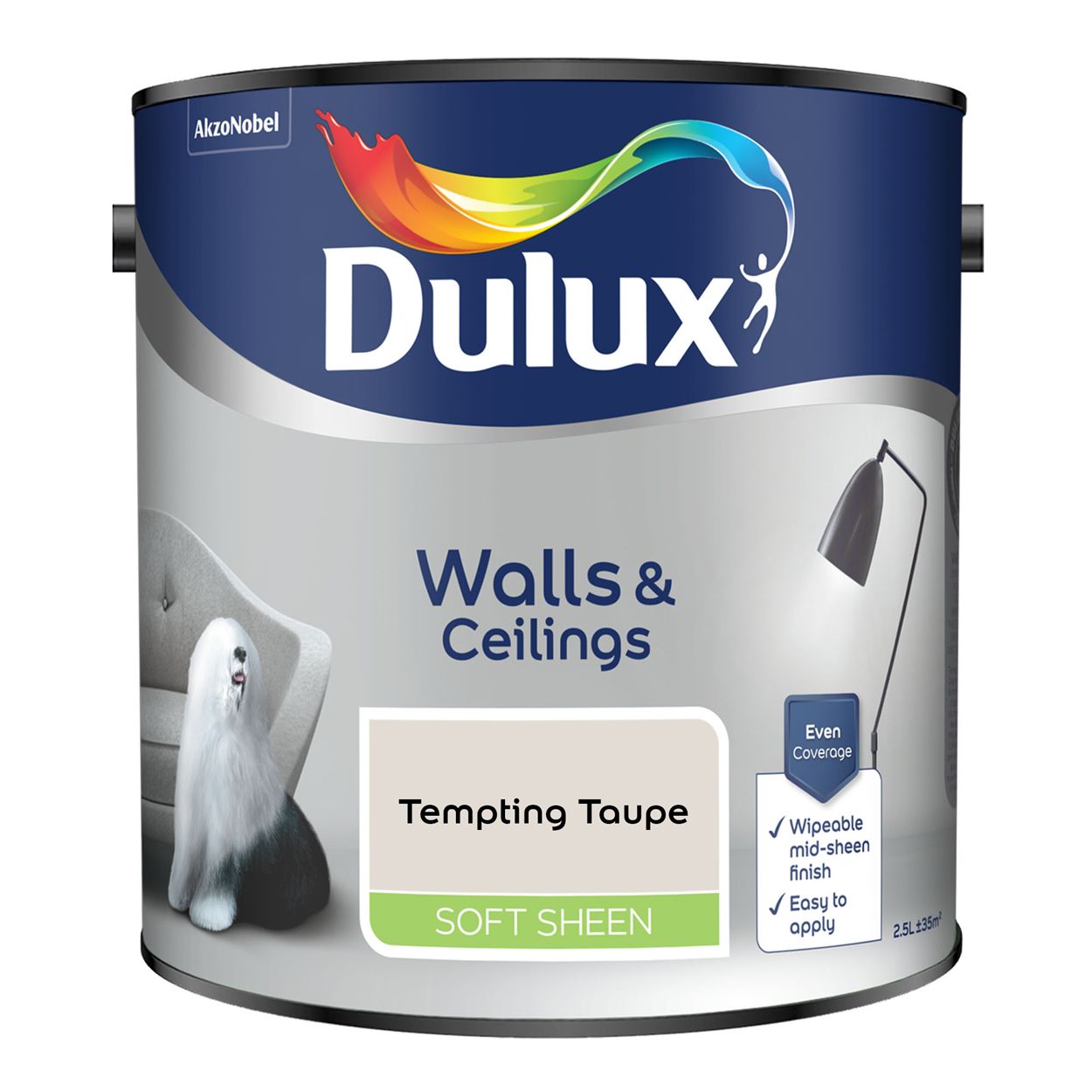 Dulux Walls & Ceilings Soft Sheen Tempting Taupe 2.5L