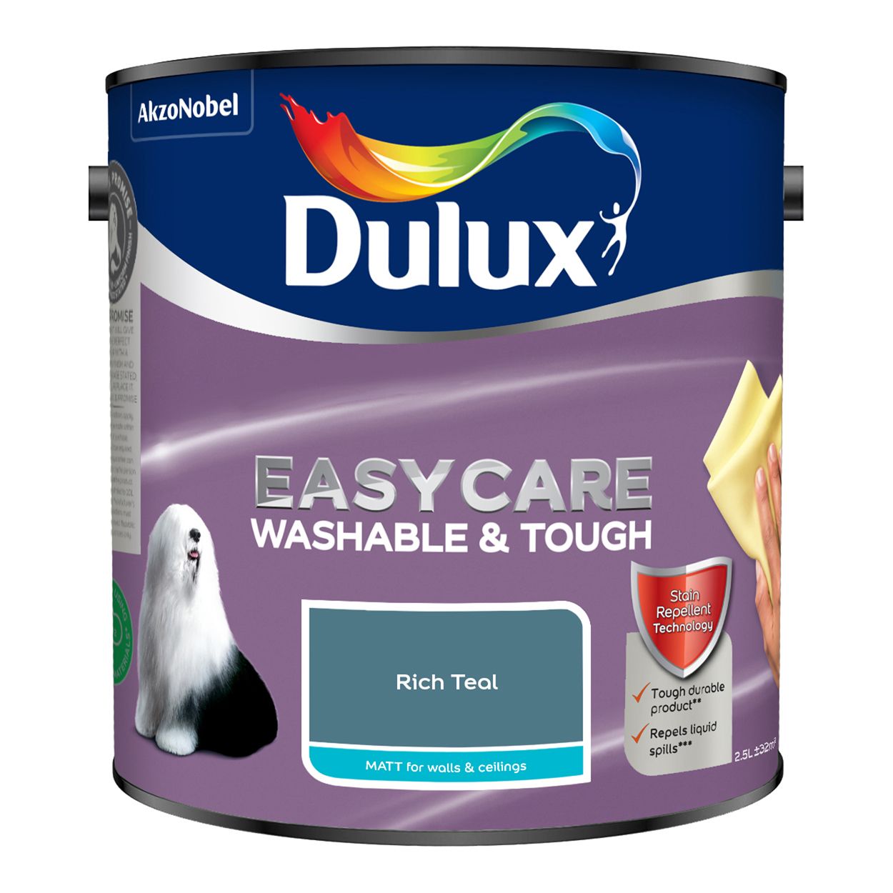 Dulux Easycare Washable & Tough Matt Rich Teal 2.5L