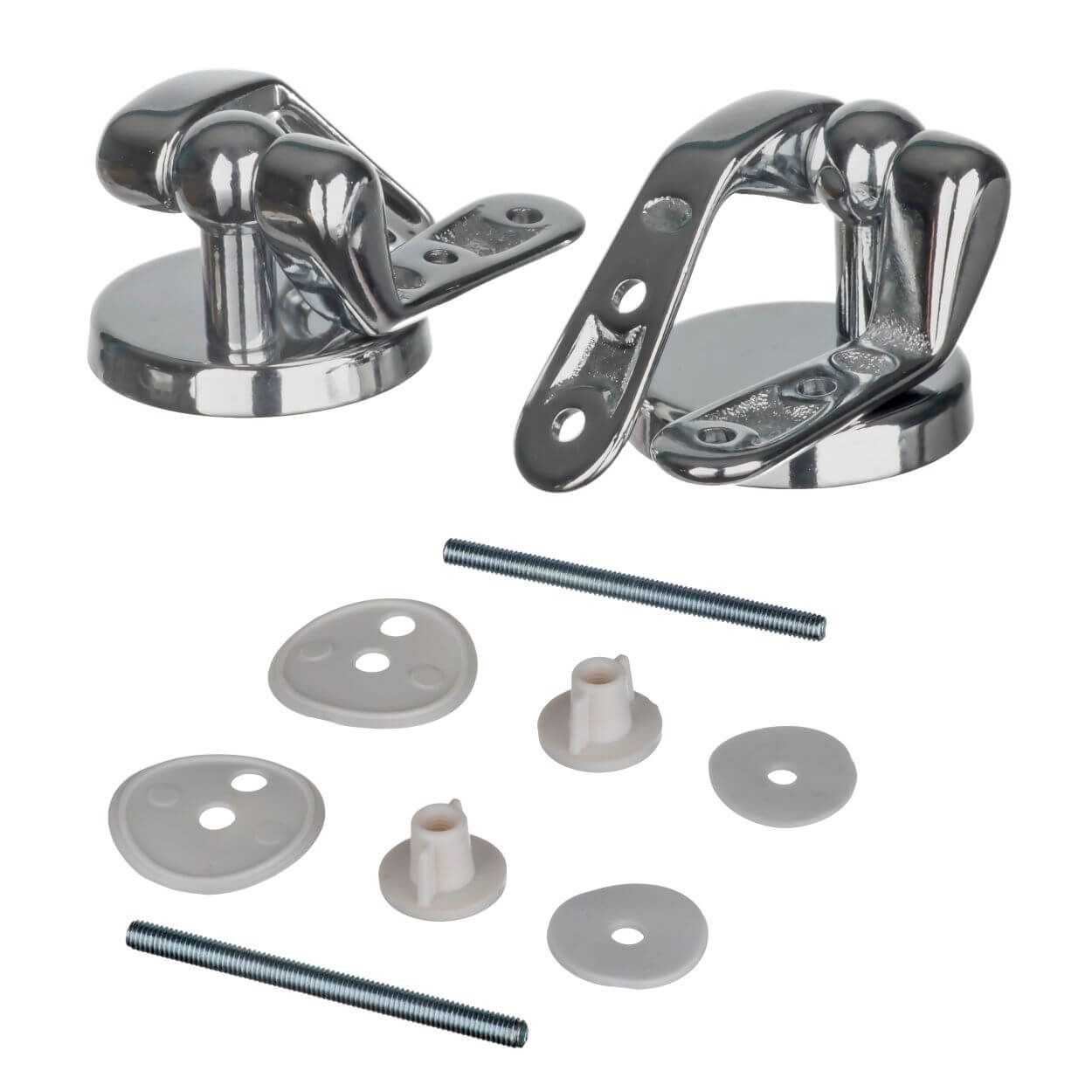 Toilet Seat Hinges - Pair of Universal Chrome Plated Hinges