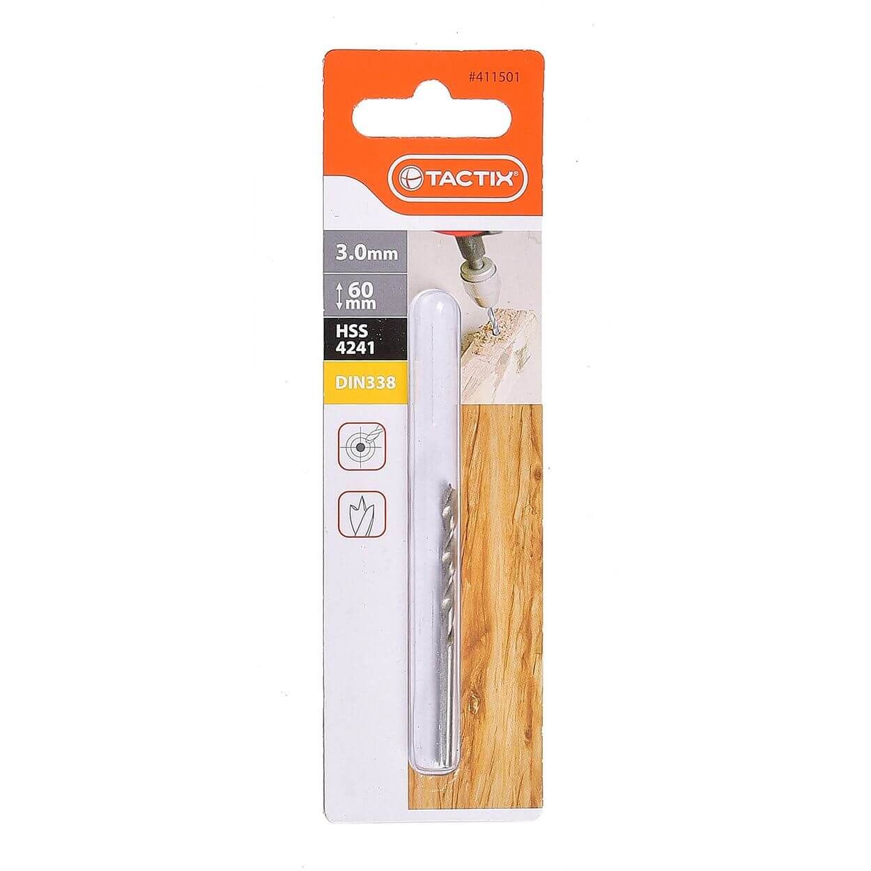 Tactix Hss Brad Point Wood Drill 3Mm