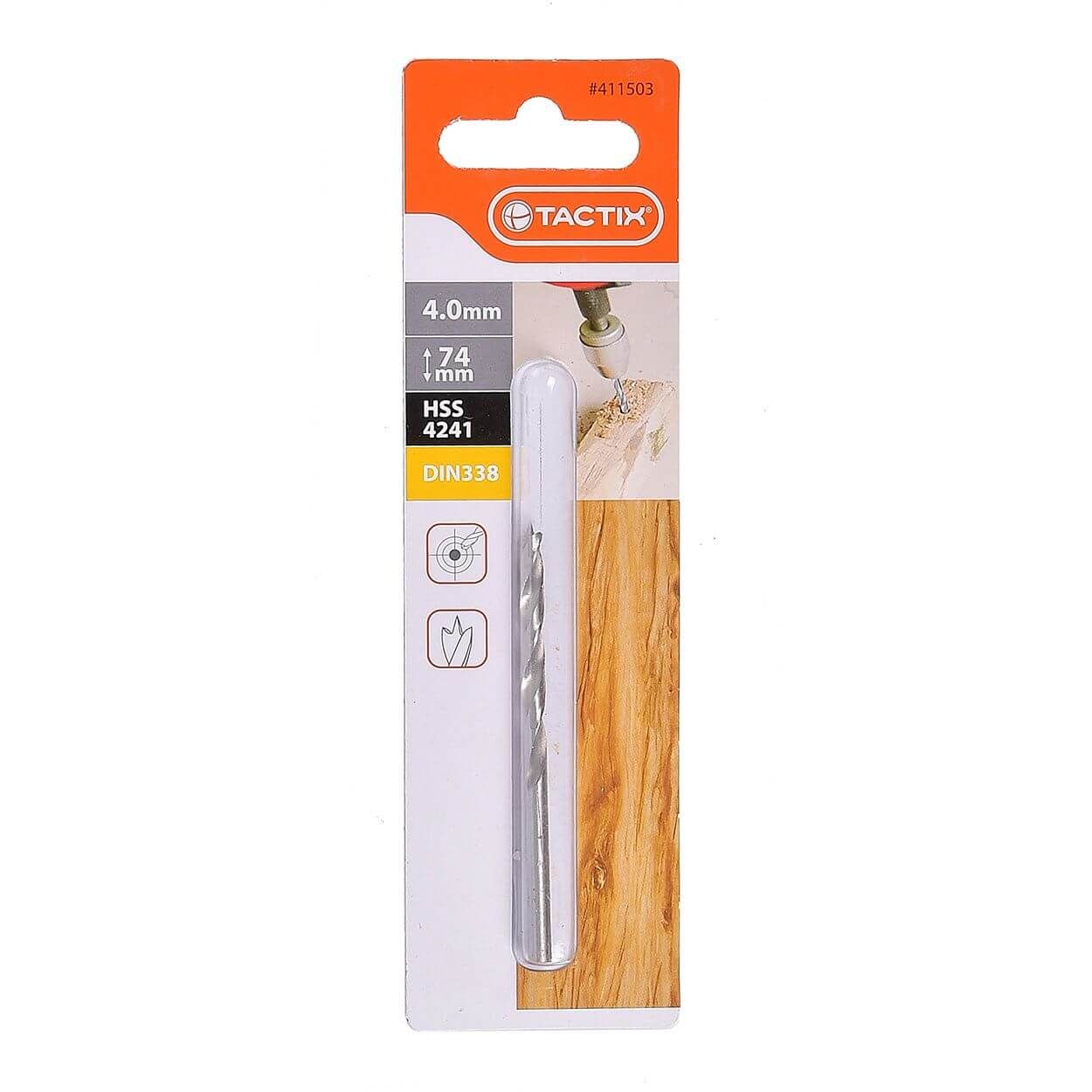 Tactix Hss Brad Point Wood Drill 4Mm
