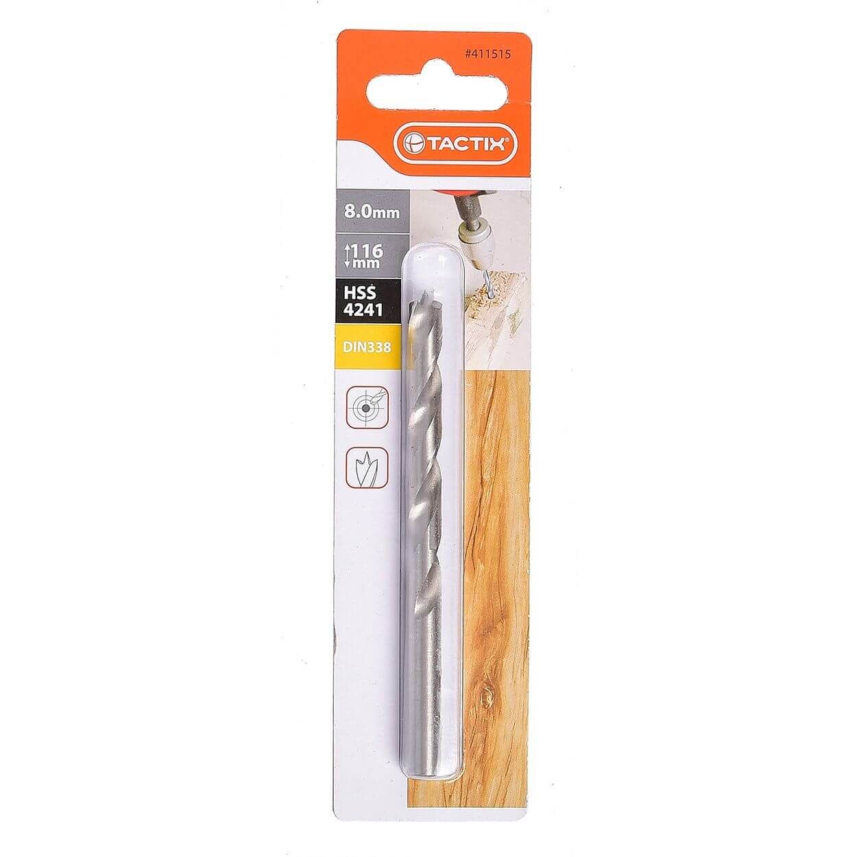 Tactix Hss Brad Point Wood Drill 8Mm