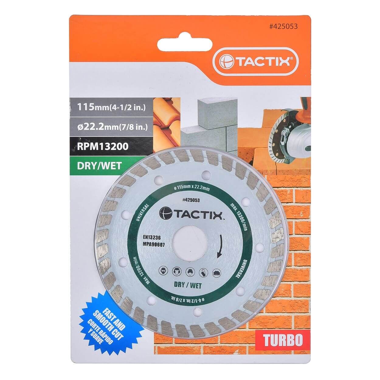 Tactix Universal Diamond Blade 115Mm(4-1/2") Turbo