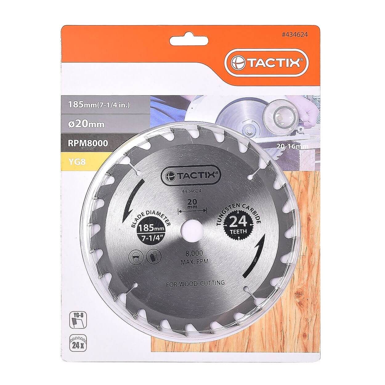 Tactix Circular Saw Wood 185X20 (16)Mm 24Tpi