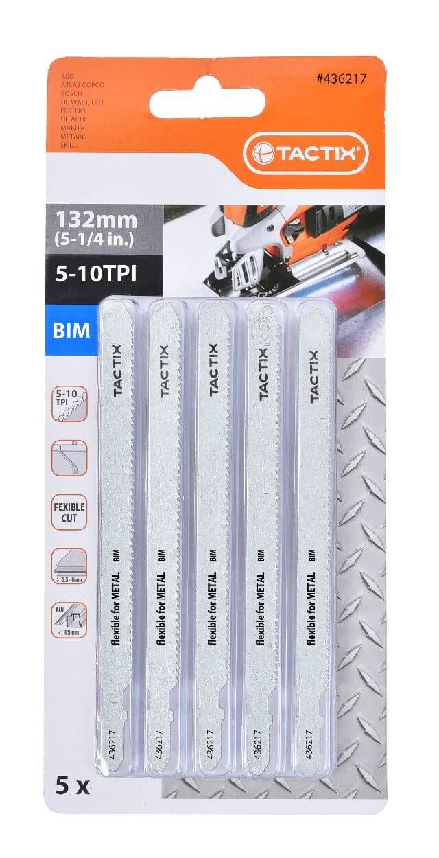 Tactix Jig Saw Blades 5Pc Bim 132Mm/5-10Tpi