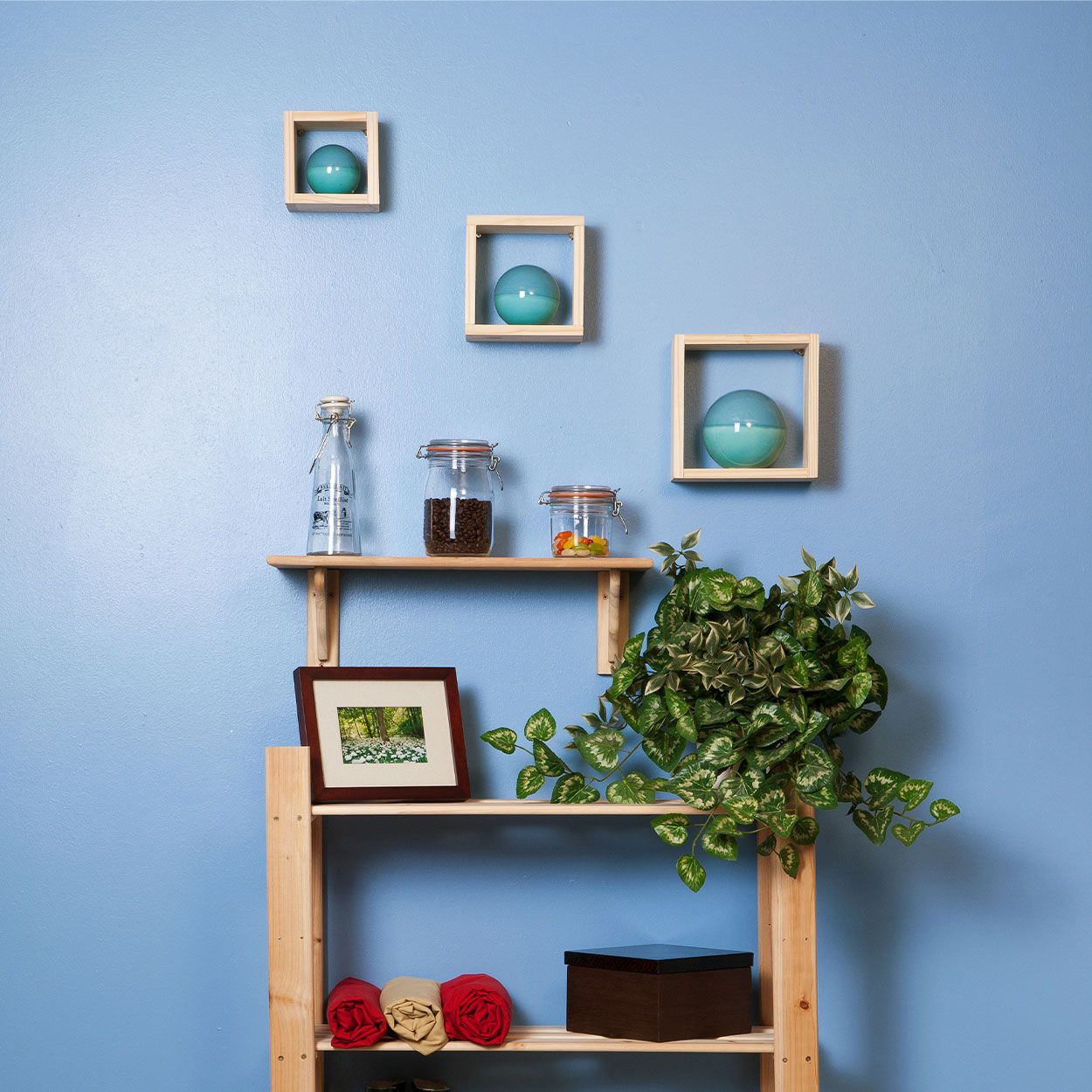 Pc1 Core Natural Wood Set Of 3 Wall Cubes (220/180/140X100Mm)