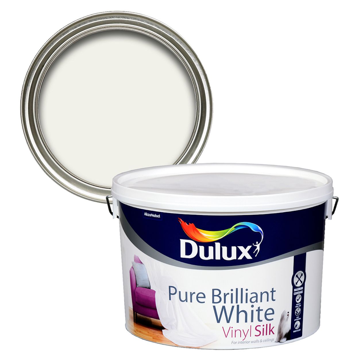 Dulux Vinyl Silk Pure Brilliant White 10L