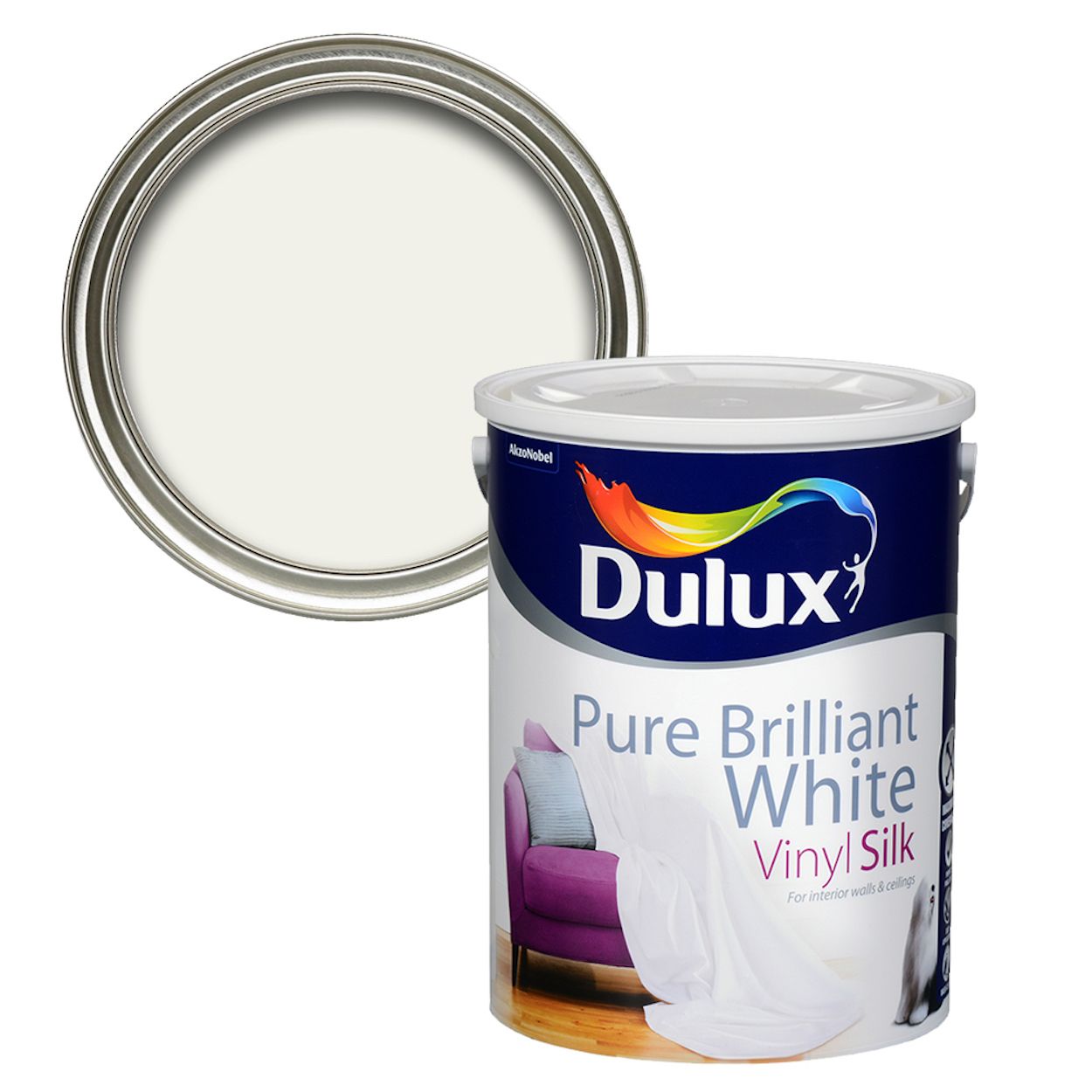 Dulux Vinyl Silk Pure Brilliant White 5L