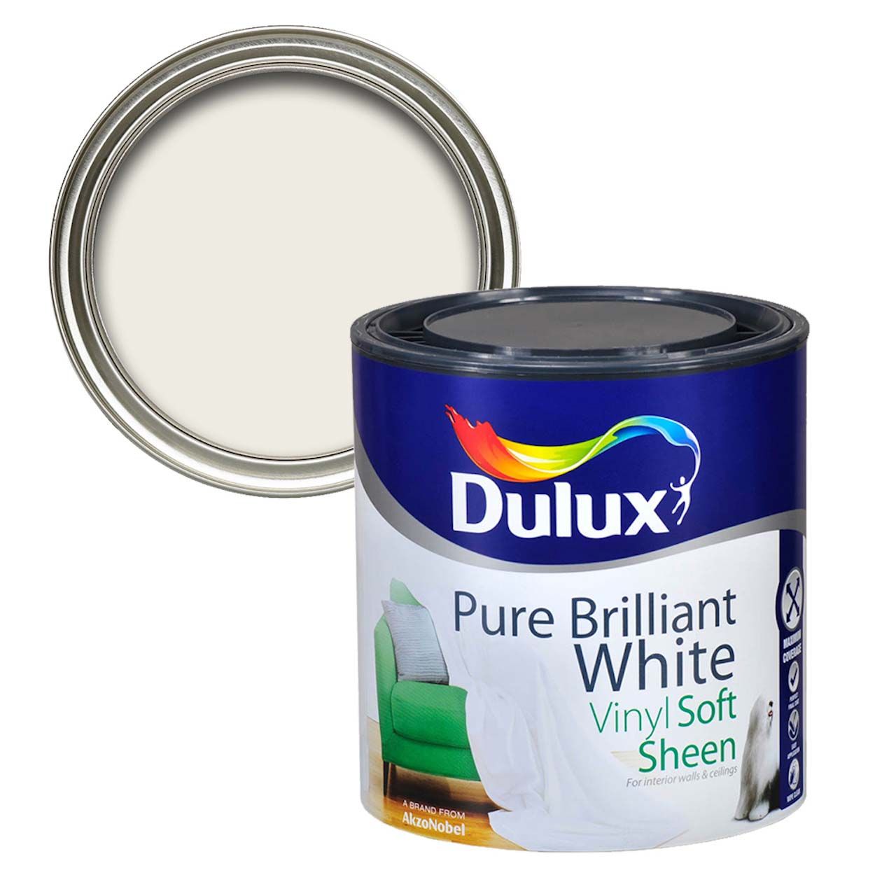 Dulux Vinyl Soft Sheen Pure Brilliant White 1L