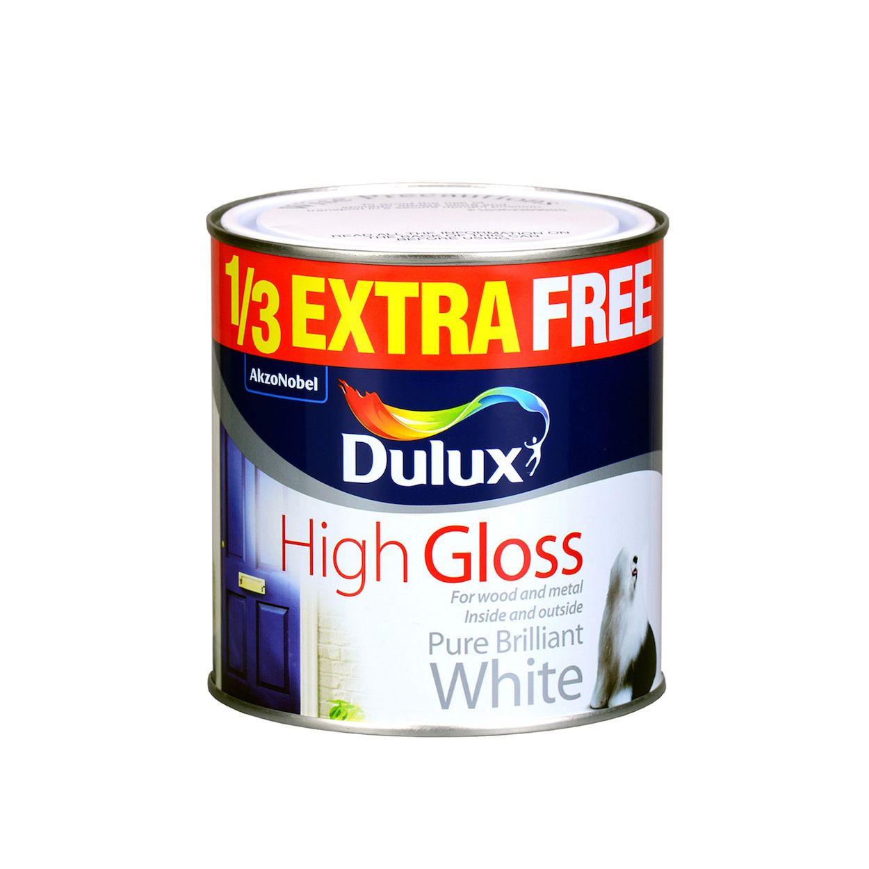 Dulux High Gloss Pure Brilliant White 750ml + 33% Free